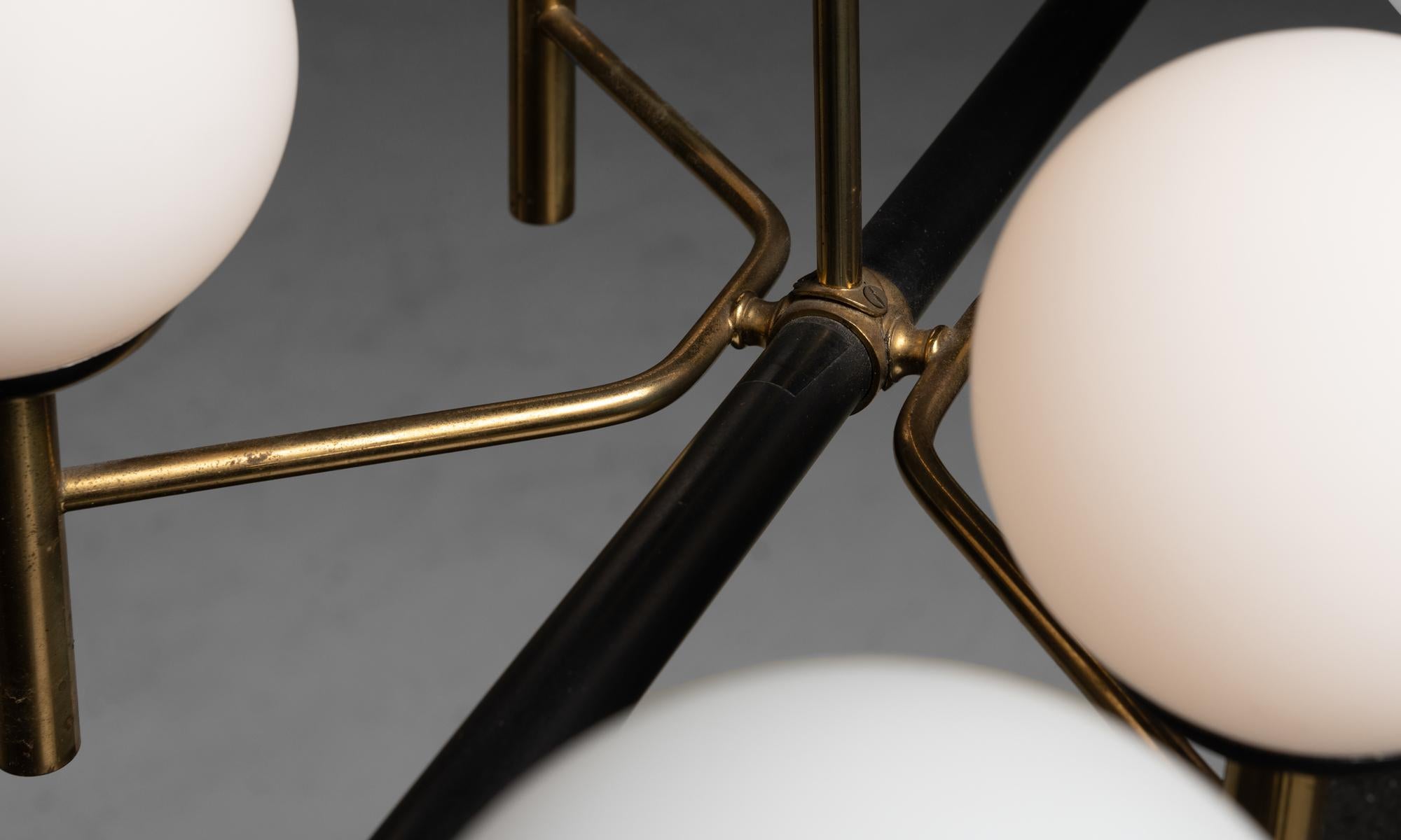 Mid-20th Century Stilnovo Globe Chandelier, Italy 1950