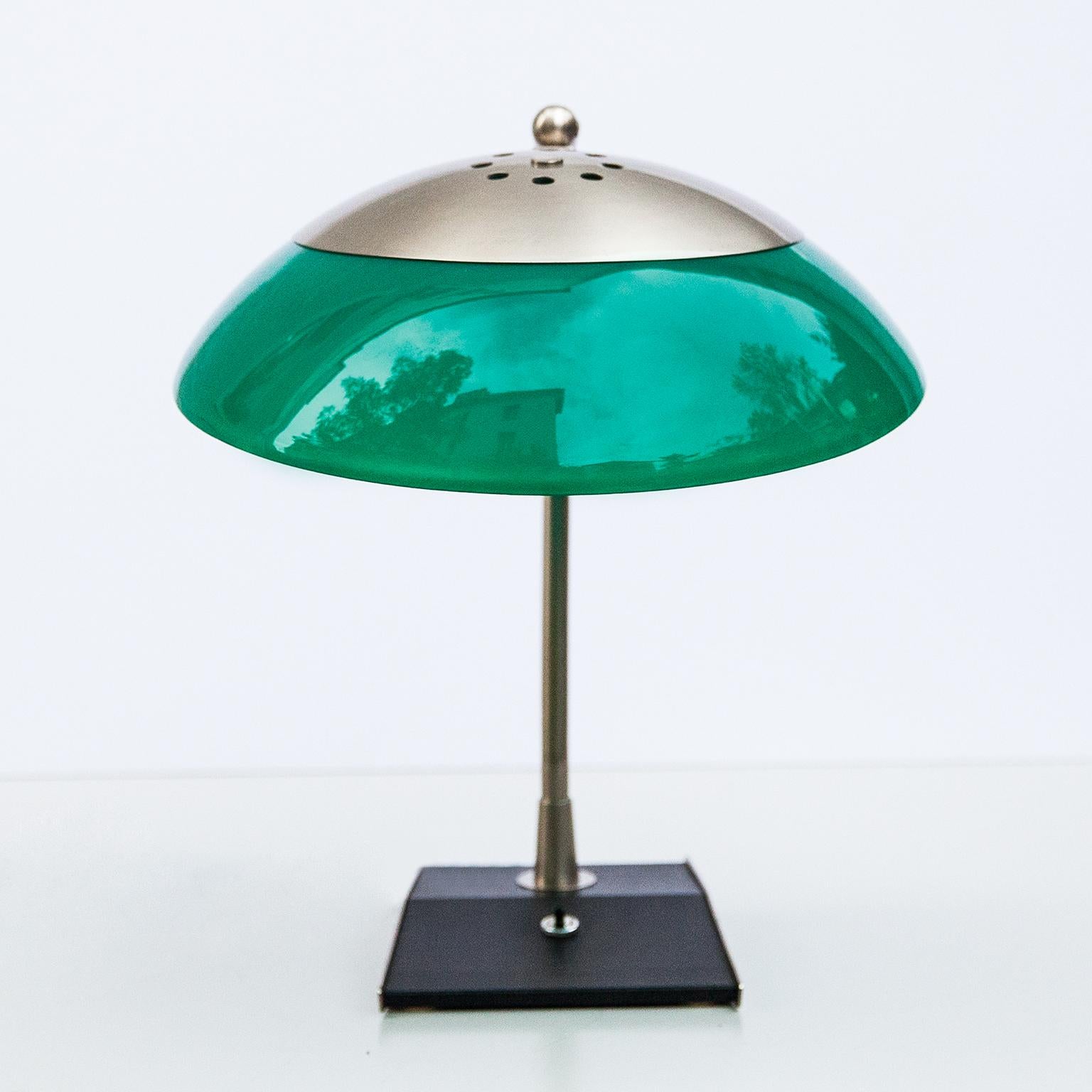 Mid-Century Modern Stilnovo Green Perspex Table Lamp Italy 1960s