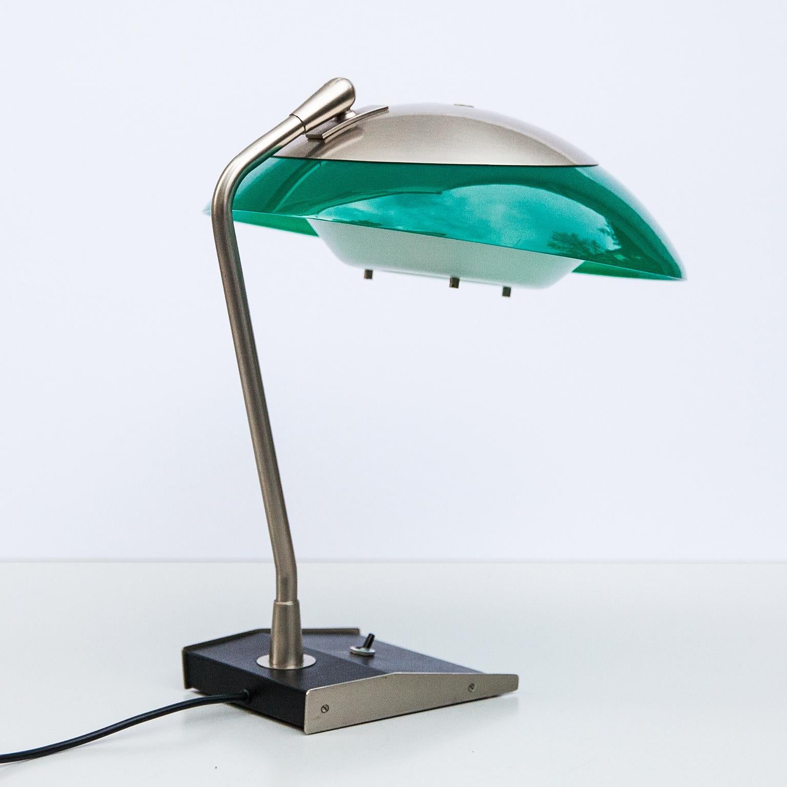 Italian Stilnovo Green Perspex Table Lamp Italy 1960s