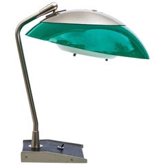 Stilnovo Green Perspex Table Lamp Italy 1960s