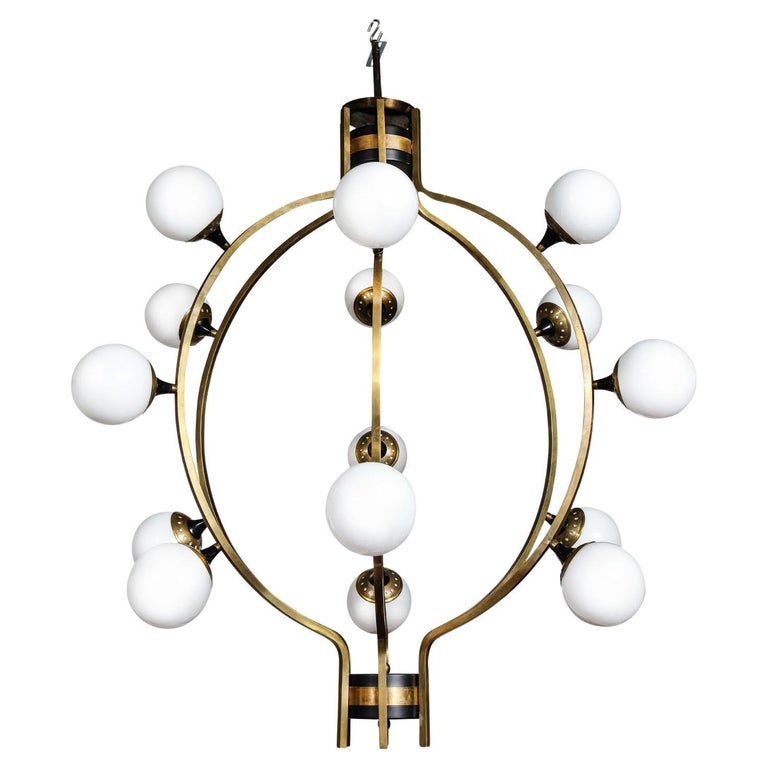 Stilnovo Impressive Spherical Chandelier 1970 For Sale at 1stDibs