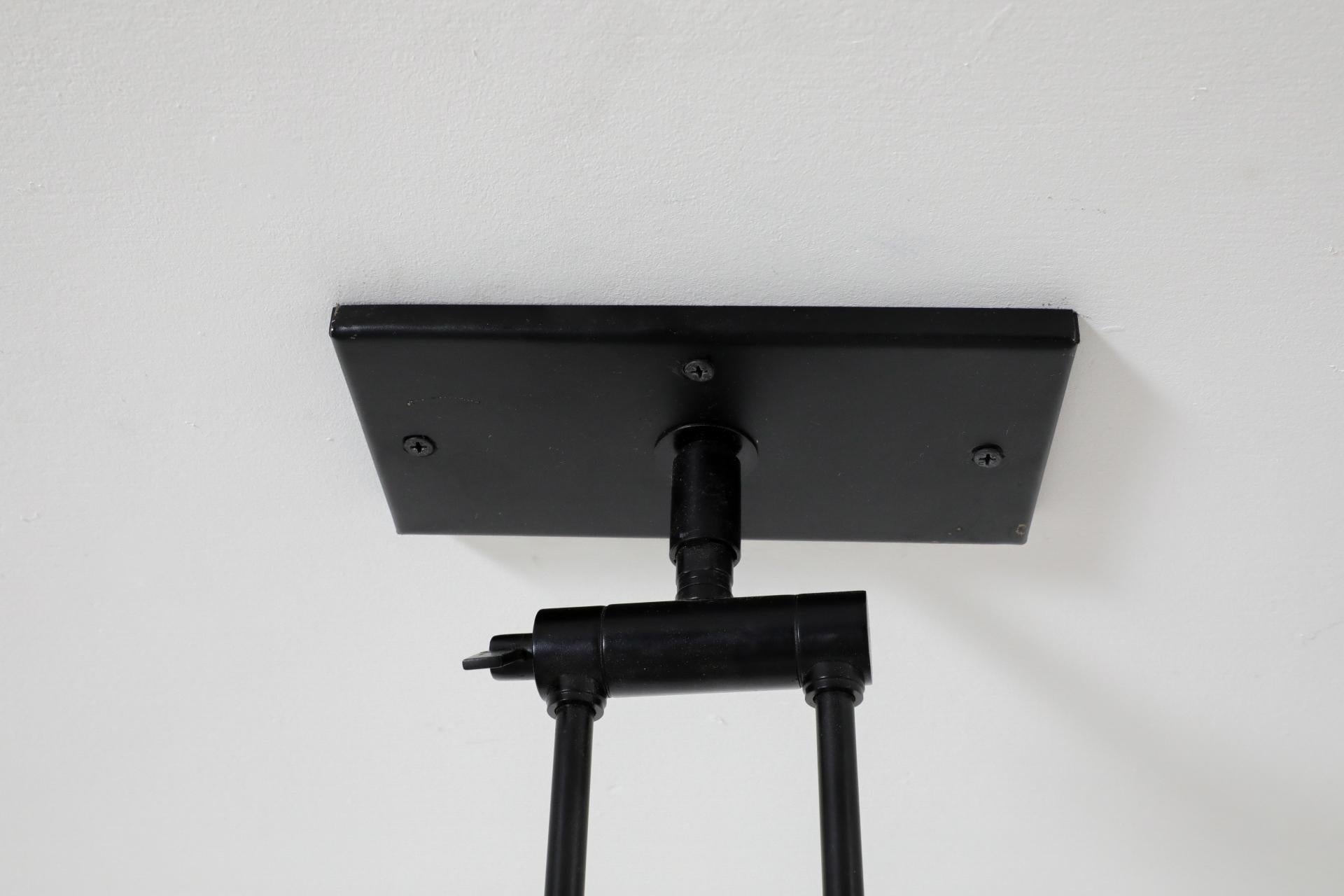 Stilnovo Inspired Ceiling Light with Articulating Arm & Frosted Glass Disc Shade For Sale 4