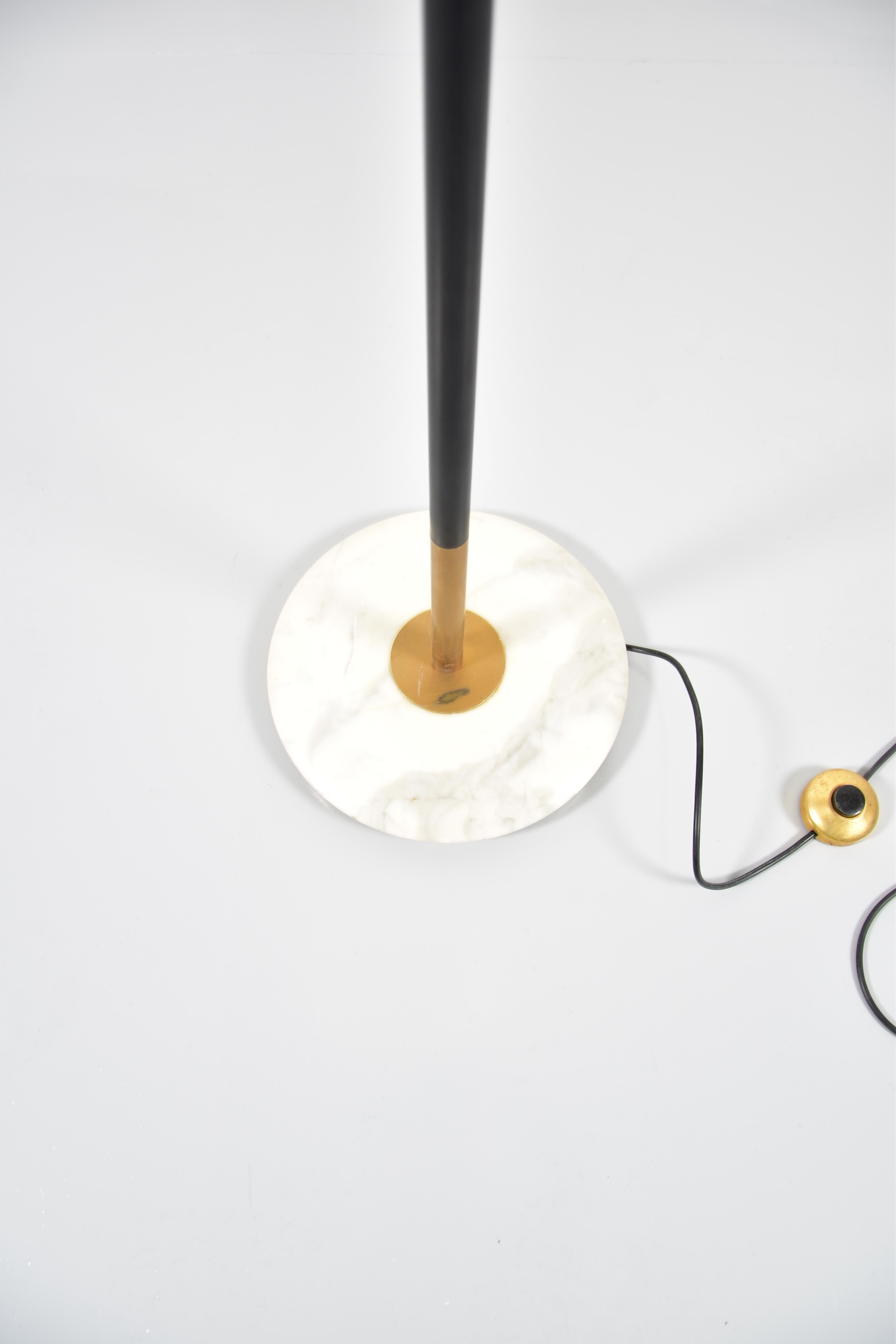 Brass Stilnovo Italian Adjustable Floor Lamp with Label
