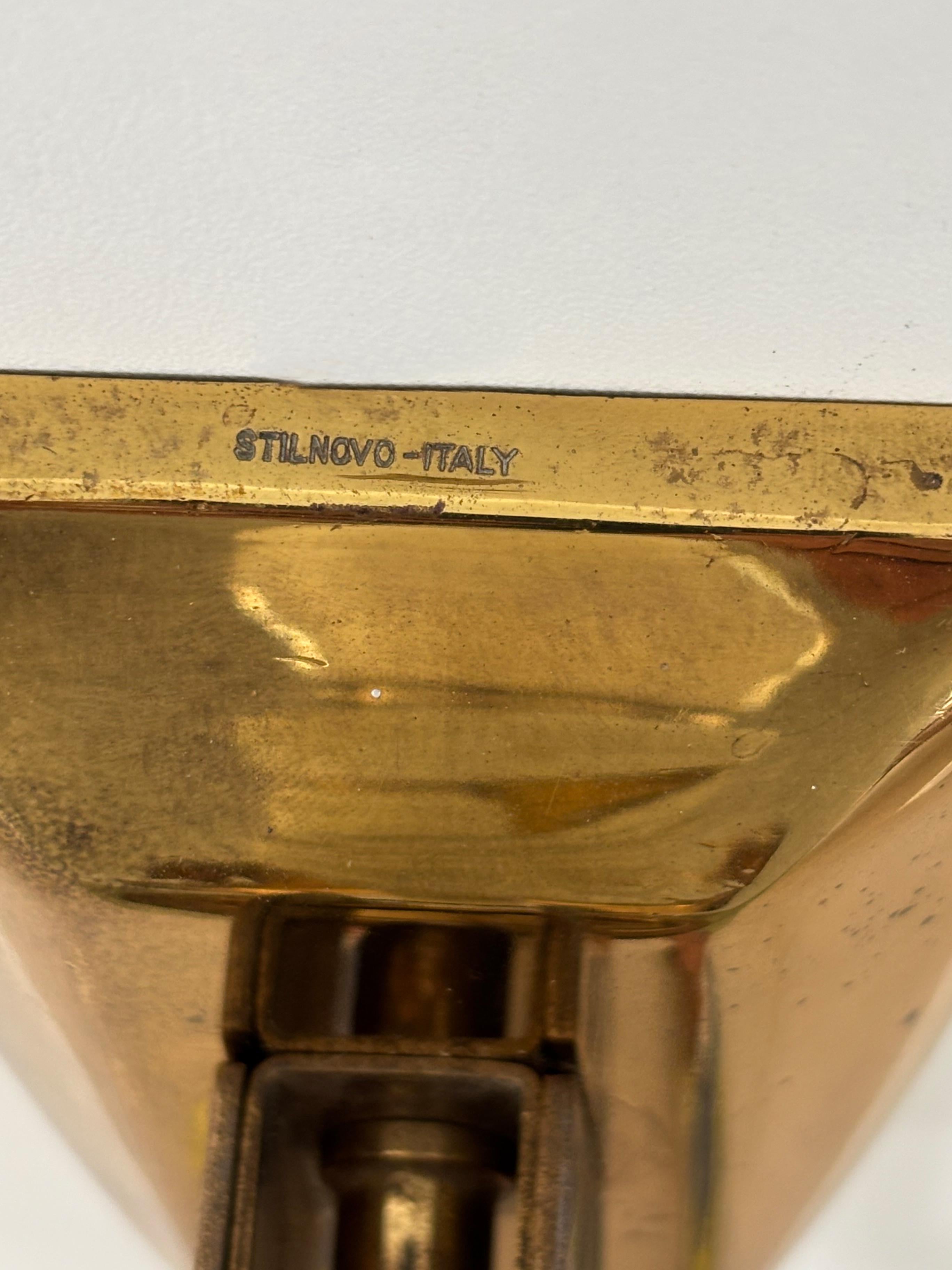 Stilnovo Italian Brass Glass Midcentury Sconces Wall Lights 1950s For Sale 10