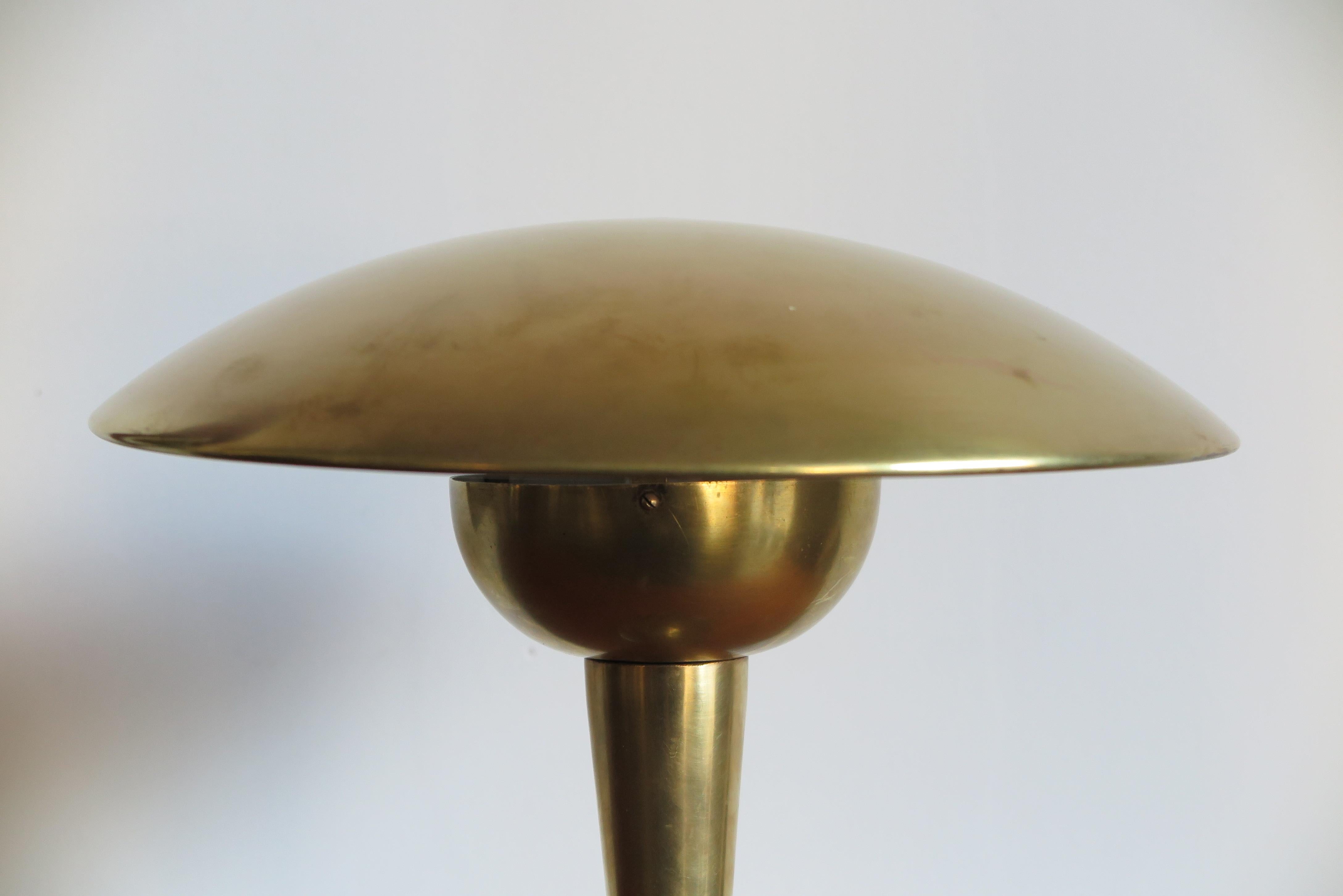 Stilnovo Italian Mid-Century Modern Brass and Glass Table Lamp, 1950s 4