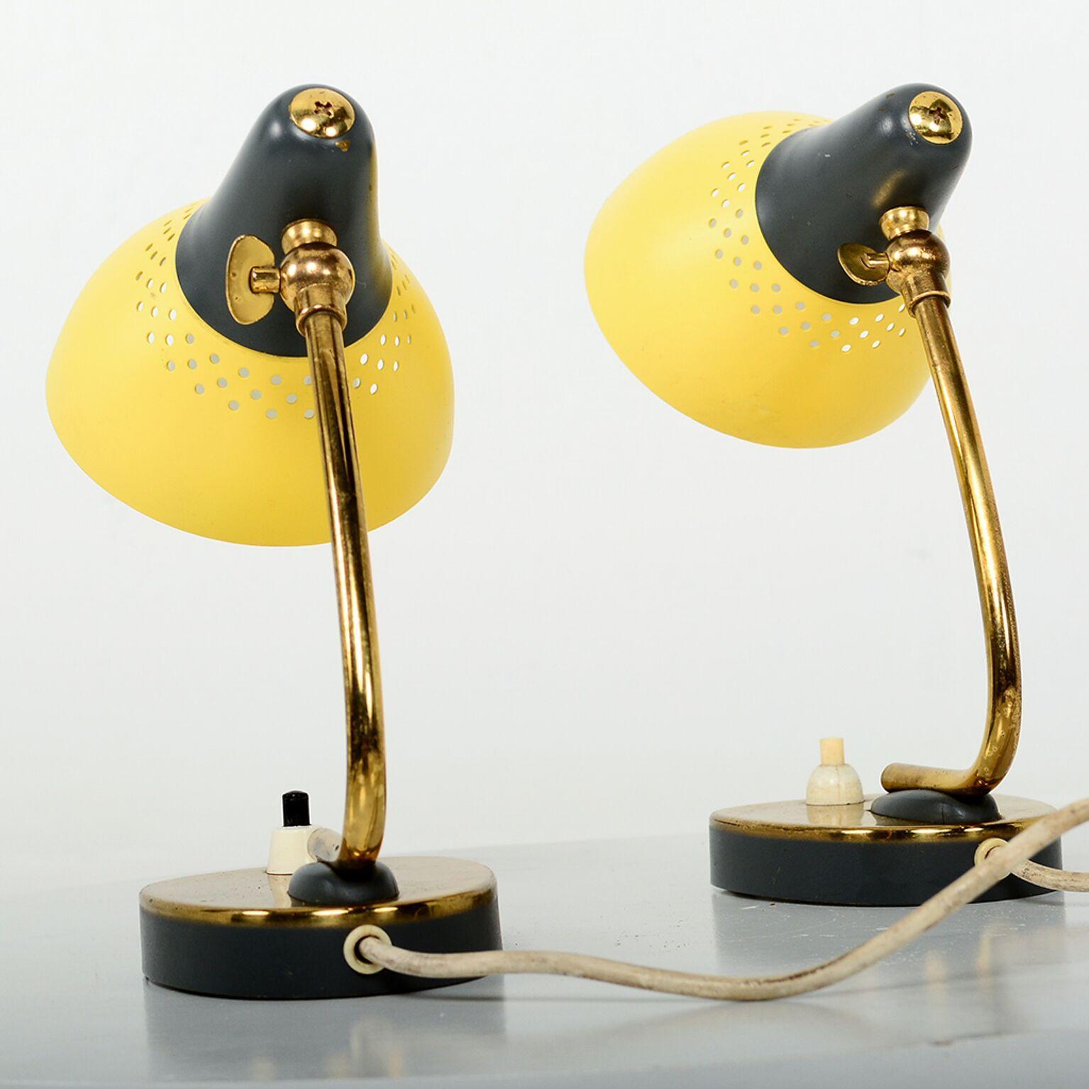 Mid-20th Century Stilnovo Italian Mid-Century Modern Pair of Table Lamps Sassy Sculptural Shape
