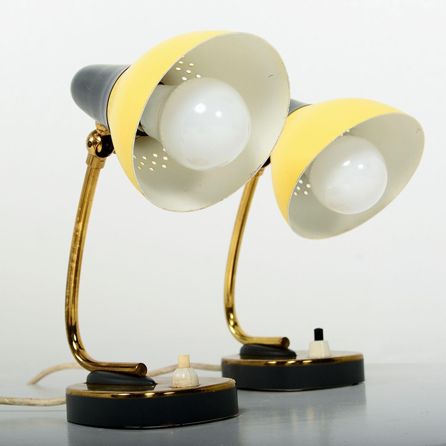 Stilnovo Italian Mid-Century Modern Pair of Table Lamps Sassy Sculptural Shape 2