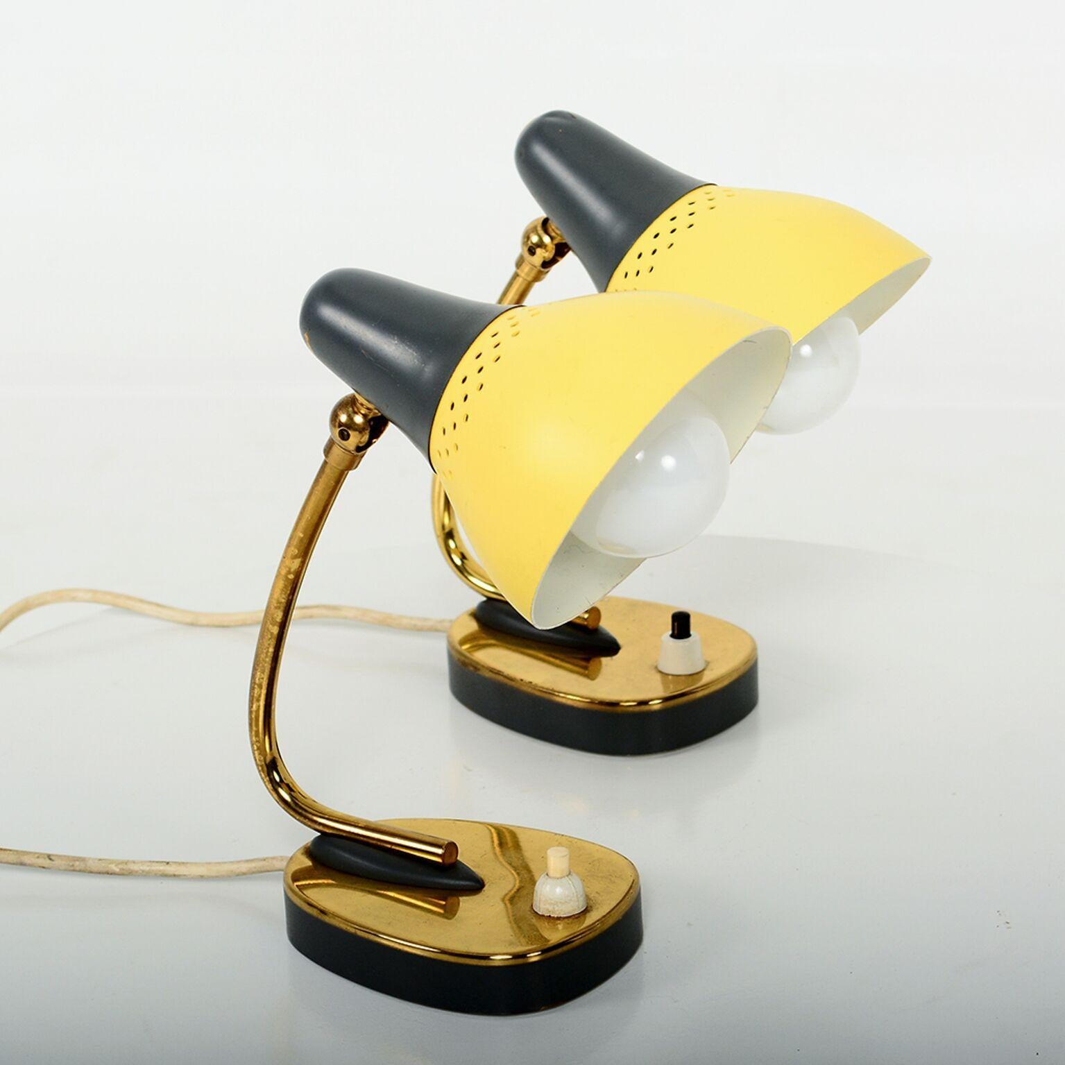 Stilnovo Italian Mid-Century Modern Pair of Table Lamps Sassy Sculptural Shape 3