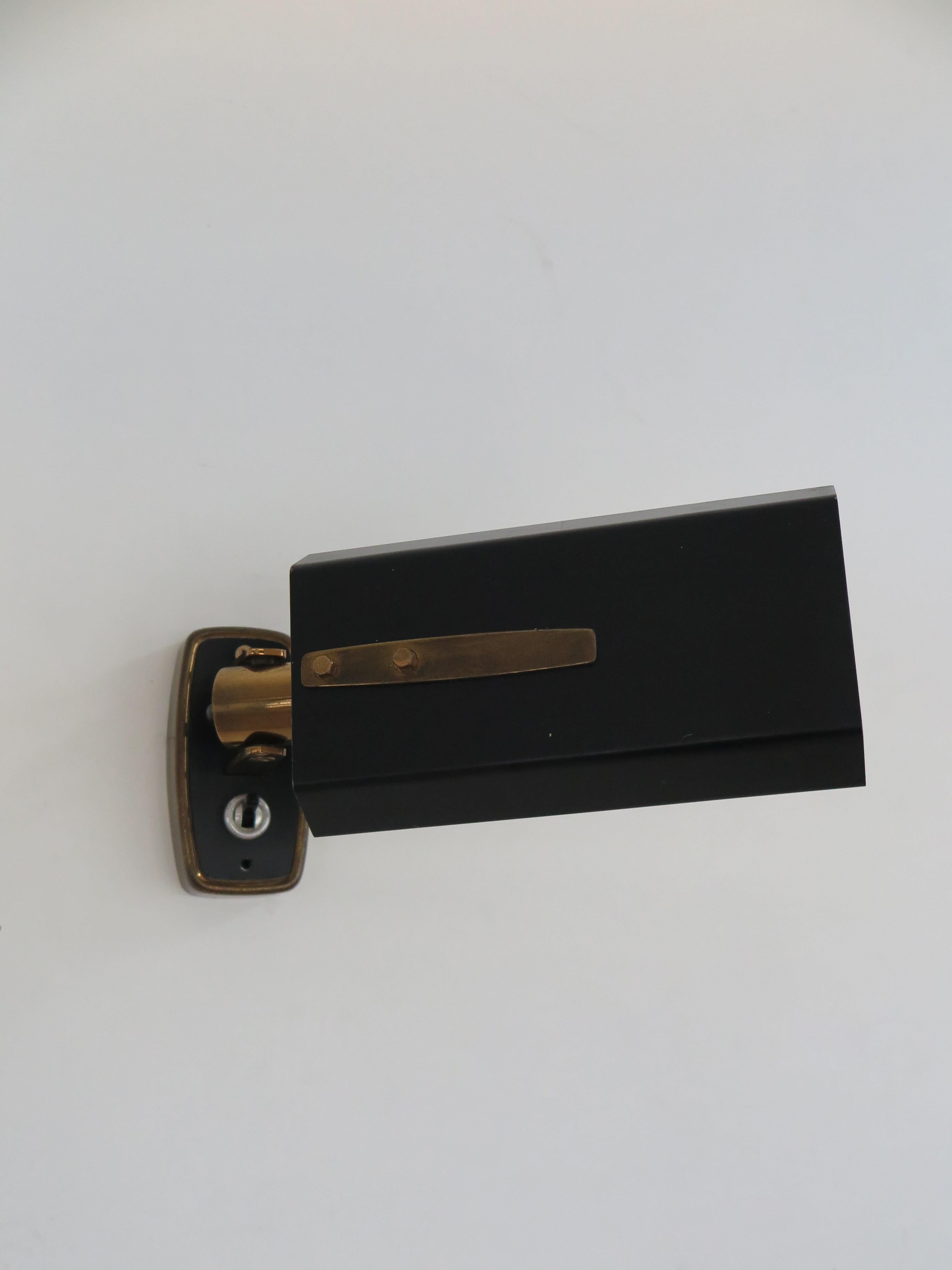 Aluminum Stilnovo Italian Midcentury Metal Brass Sconce Wall Lamp 1960s