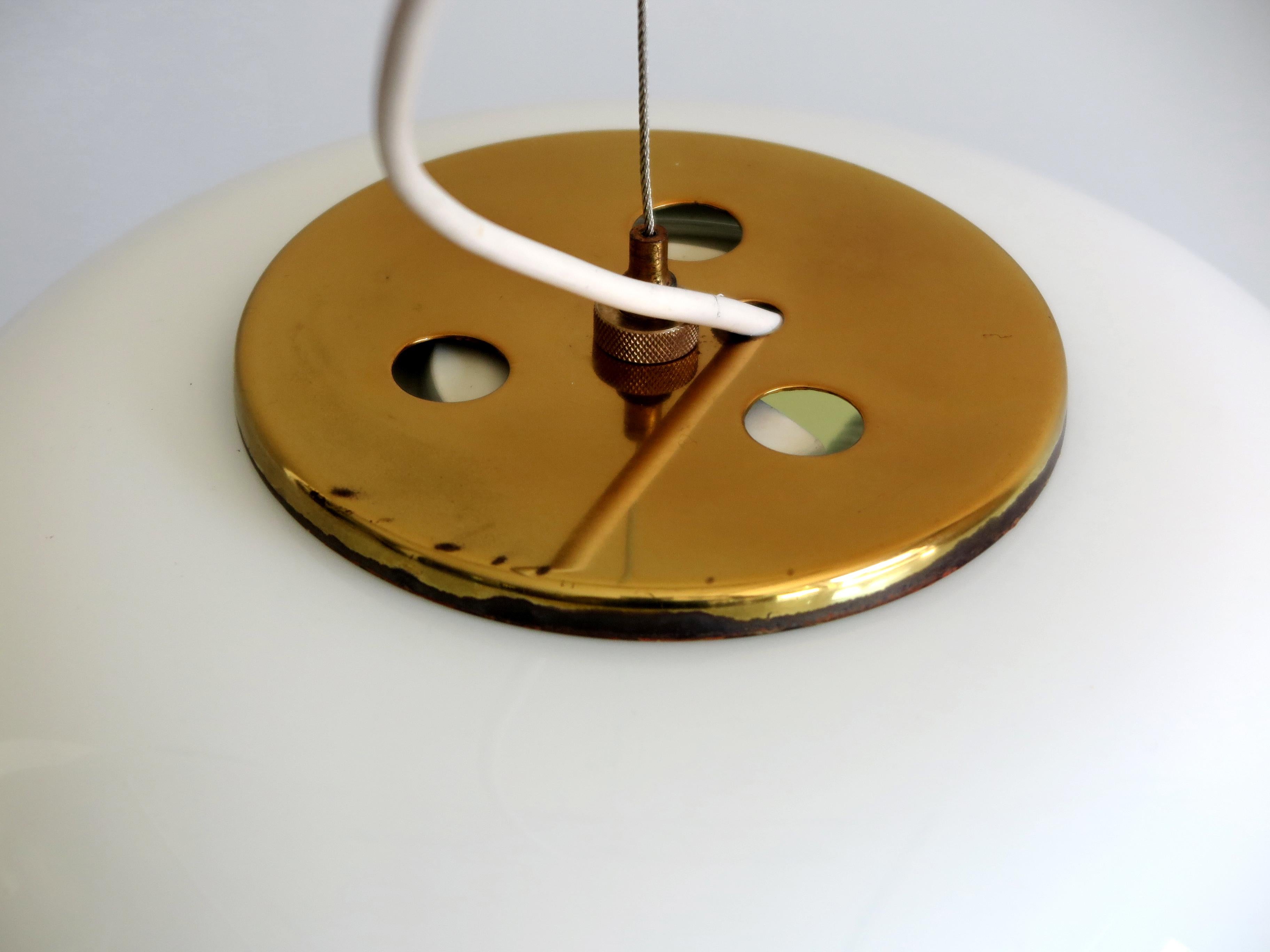 Stilnovo Italian Mid-Century Modern Brass and Glass Pendant Lamps, 1960s 14