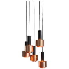 Stilnovo Italian Mid-Century Modern Design Pendant Copper Lamp, 1960s Stilnovo Italian Mid-Century Modern Design Pendant Copper Lamp, 1960s