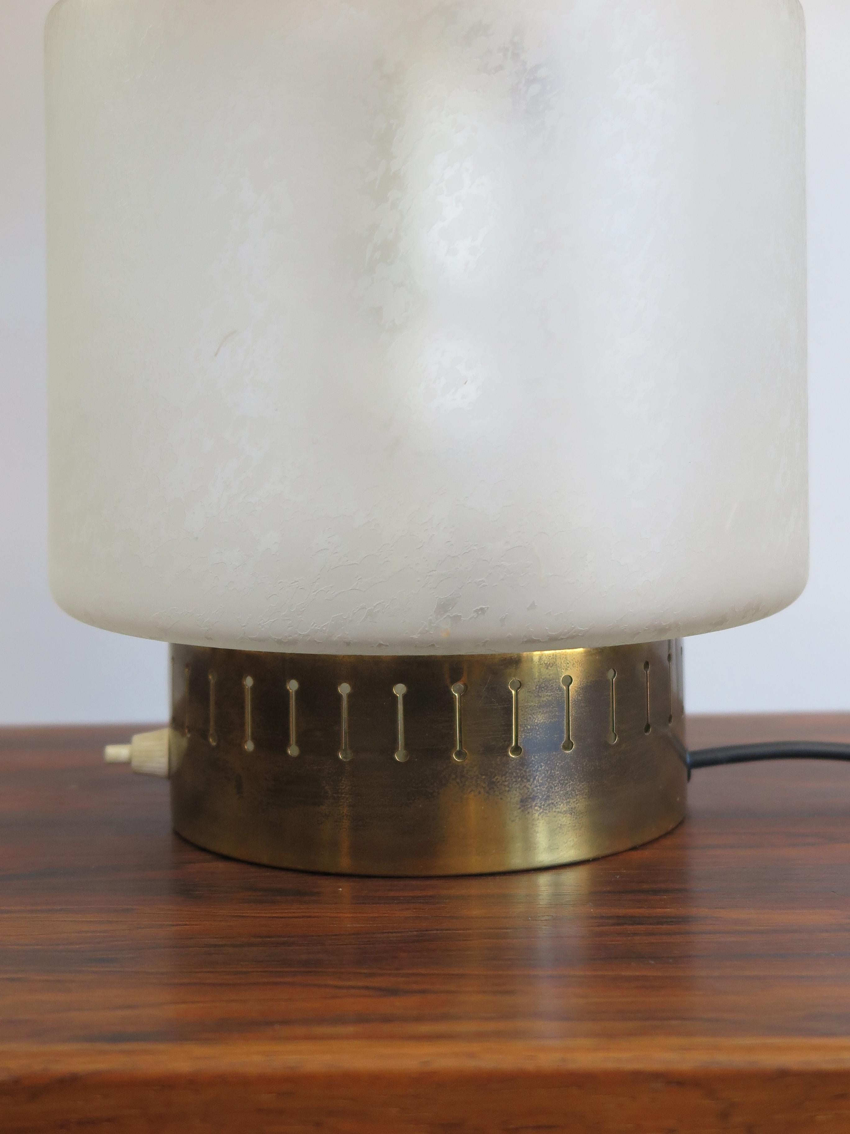 Fabric Stilnovo Italian Mid-Century Modern Glass Table Lampshade, 1950s