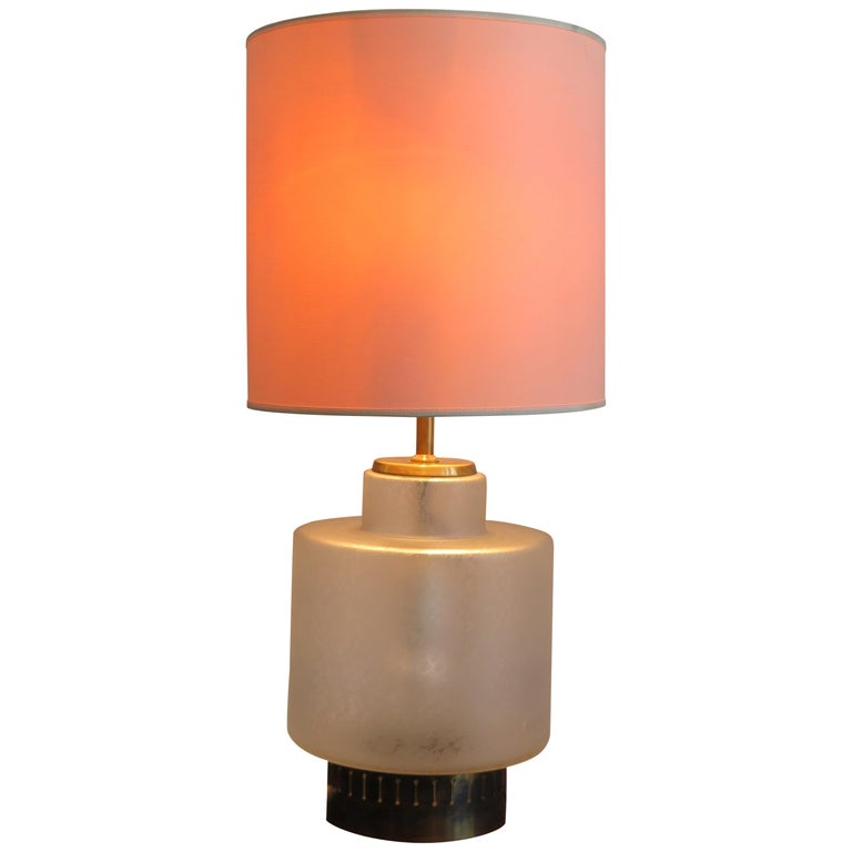 Stilnovo Italian Mid Century Modern Glass Table Lampshade 1950s