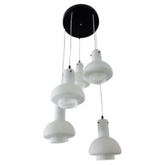 Stilnovo Italian Pendant Flush Mount, 5 Lights, Adjustable, 1960's.