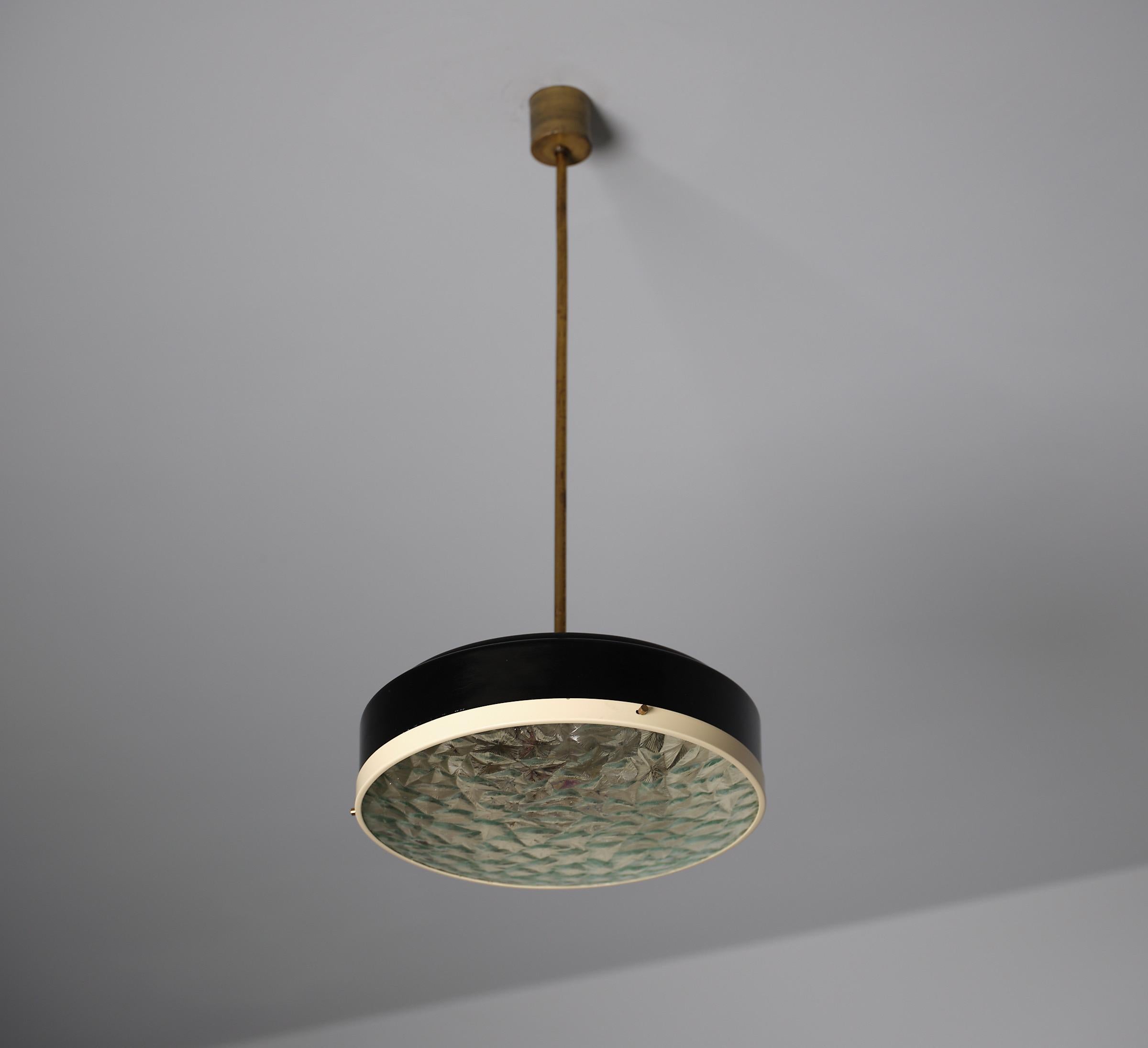 Mid-Century Modern STILNOVO Italian Suspension Light: Mid-Century Elegance For Sale