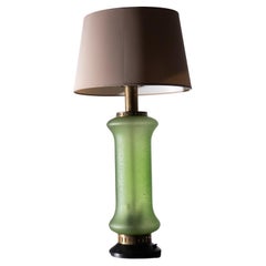 Vintage Stilnovo italian table lamp in green glass