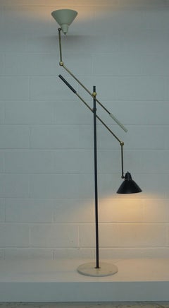 Stilnovo, Italy, 1950s Two-Arm Floor Lamp, Labelled and Stamped