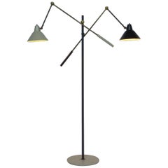 Stilnovo, Italy, 1950s Two-Arm Floor Lamp, Labelled and Stamped