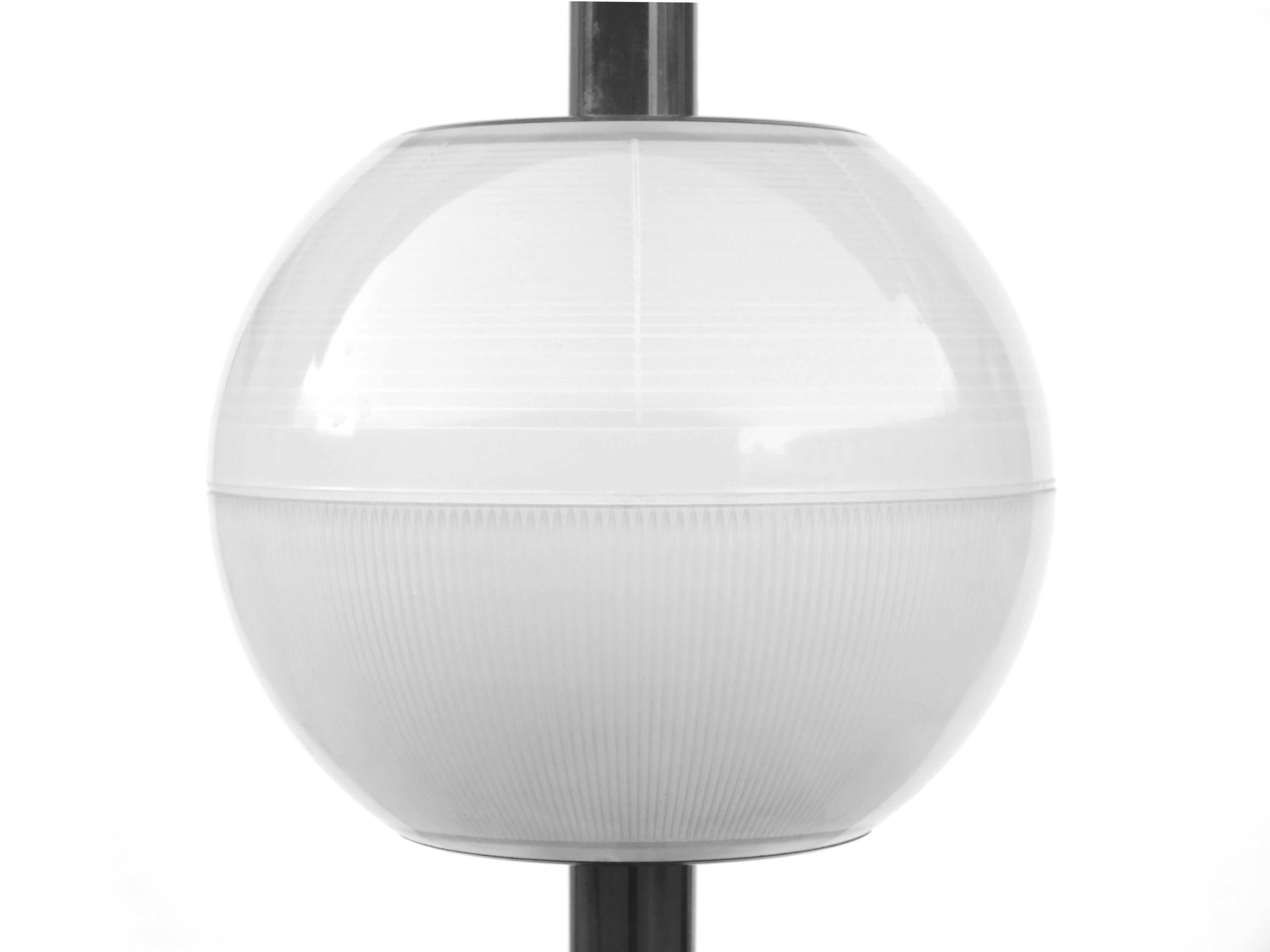 Mid-Century Modern Stilnovo Italy Design Years '60 Floor Lamp in Marble, Glass & Galvanized Metal For Sale