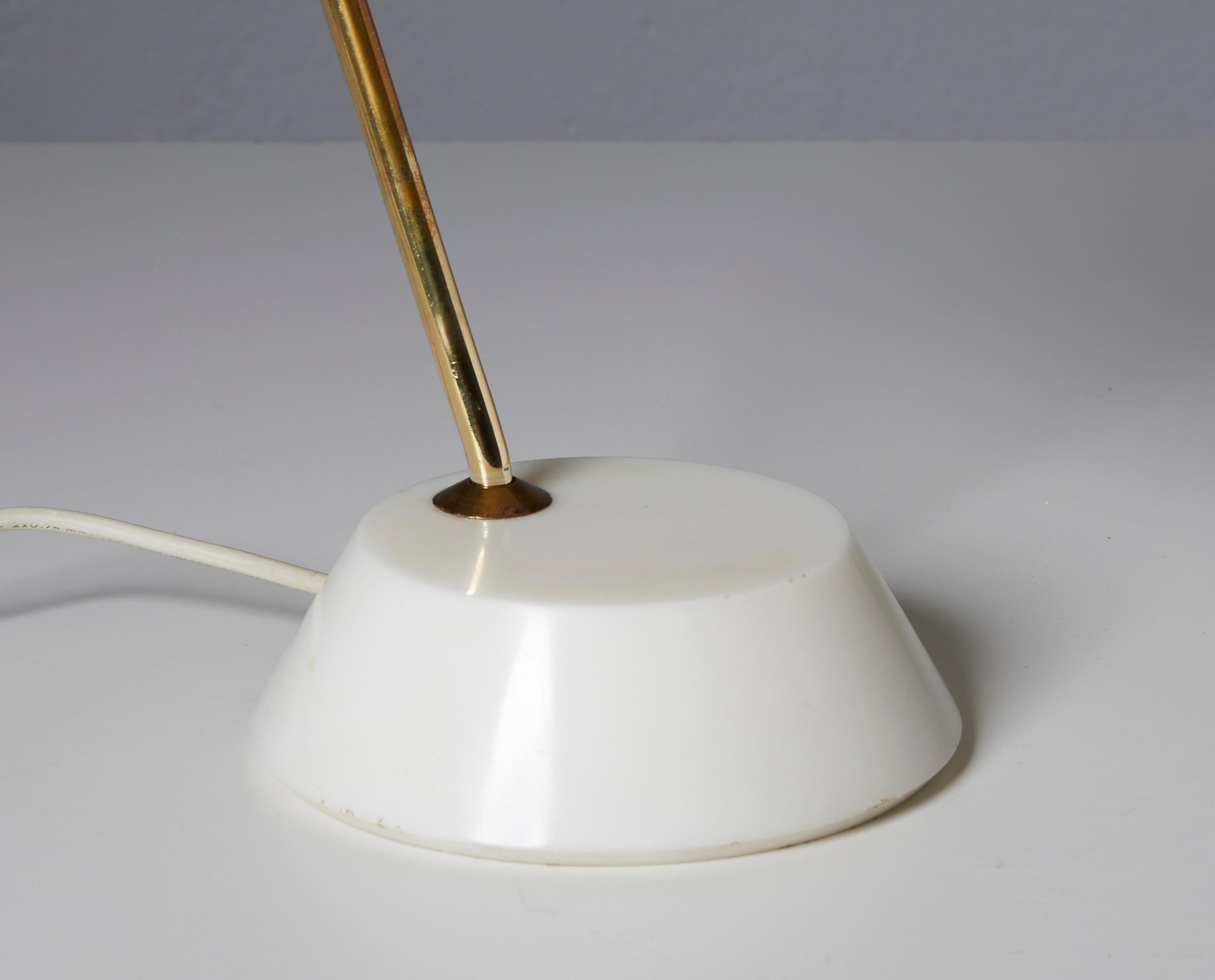 Brass Stilnovo Lamp Bruno Gatta, Model 8023, Carrara White Marble Base, 1960