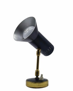 Stilnovo Wall Sconce in Black Metal and Brass, Italy, 1950s