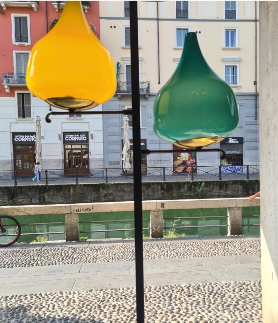  STILNOVO EXCEPTIONAL FLOOR LAMP EQUIPPED WITH ITS 1950S CASED GLASS.
Brass marble iron and glass.... 