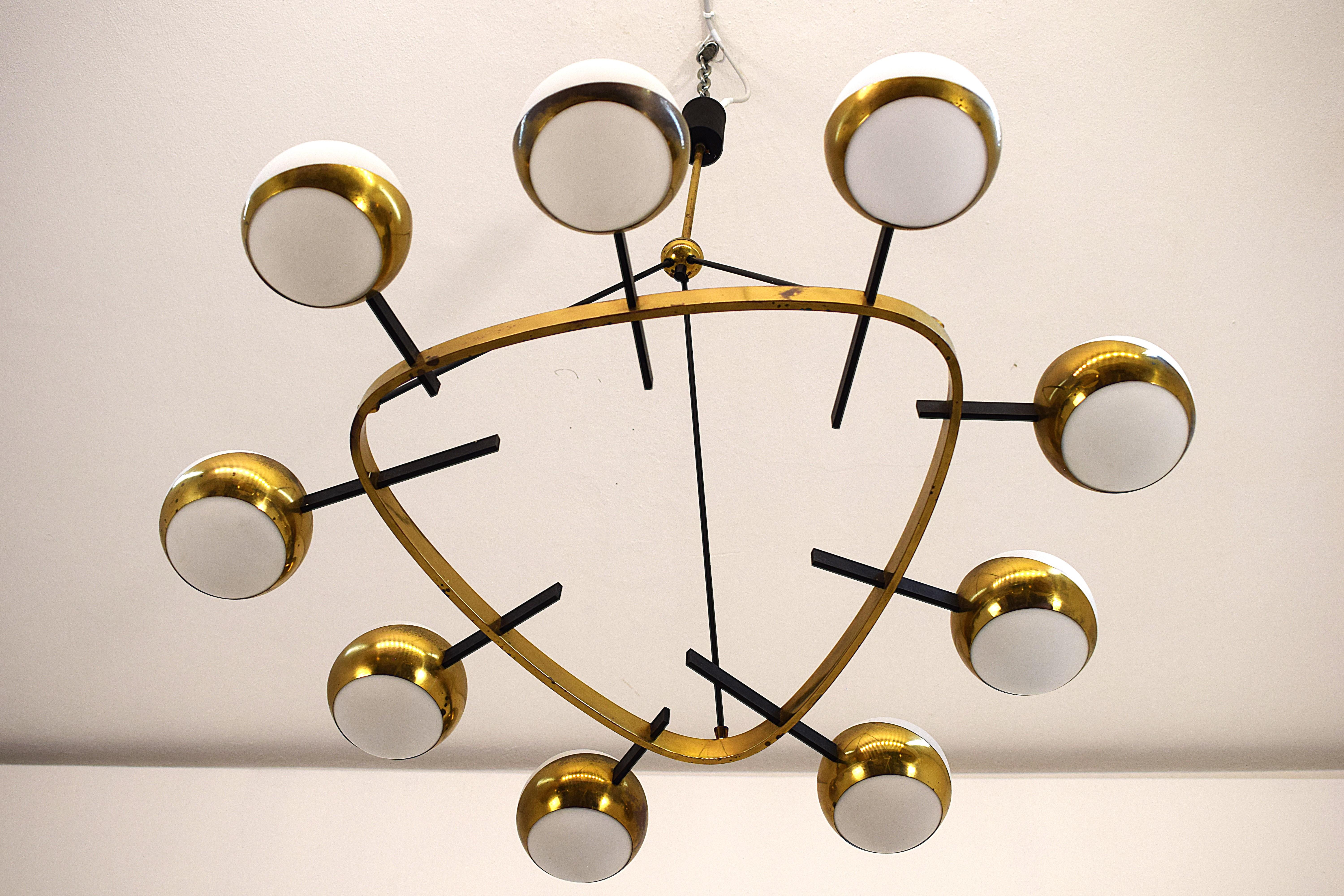 Stilnovo - Lampadario, 1950 Escarchado en venta