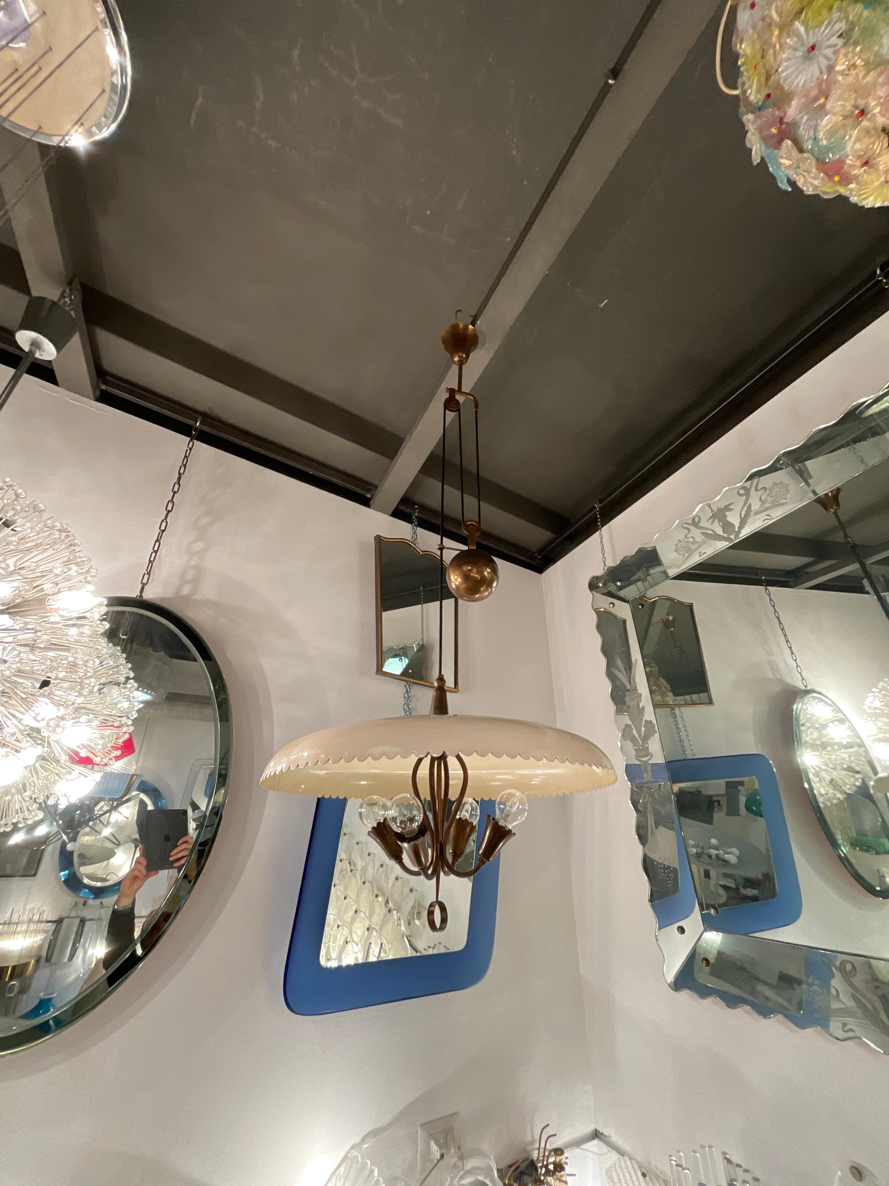 Mid-Century Modern STILNOVO - up and down chandelier - Made in Italy 1950s For Sale