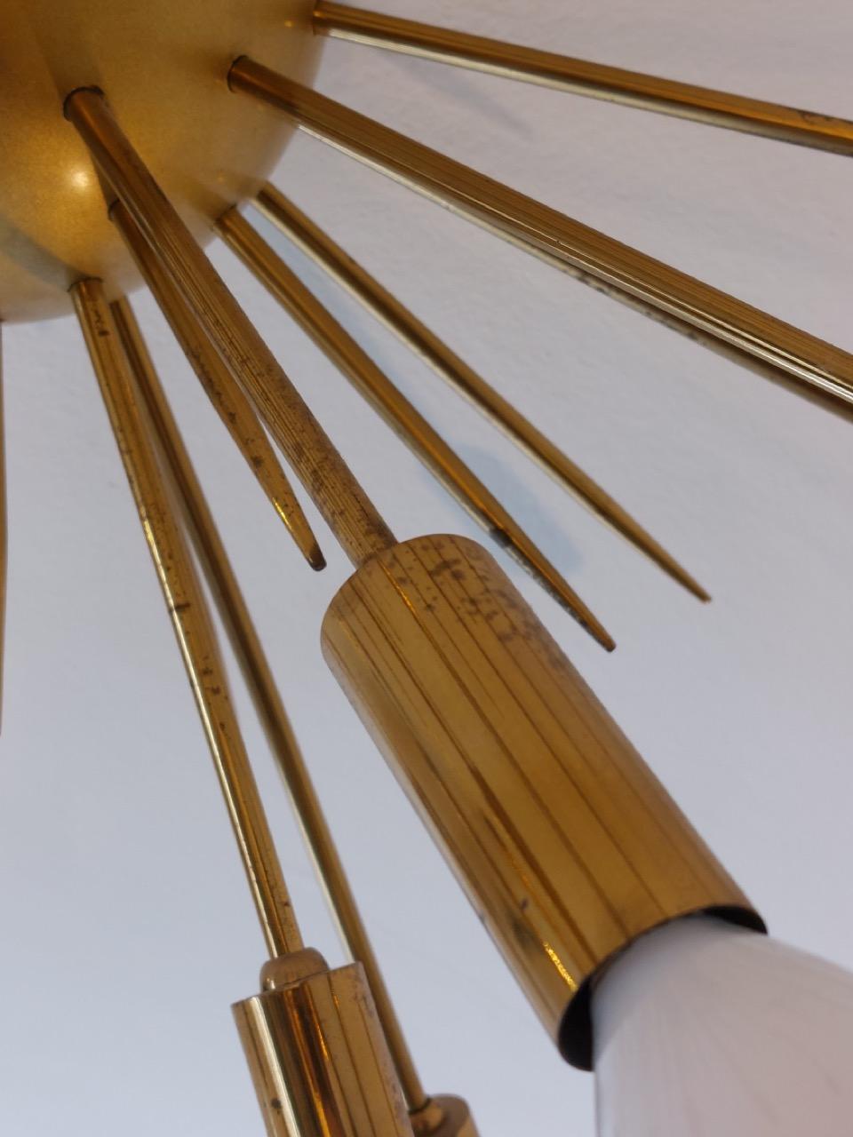 Stilnovo - Lampadario Sputnik in ottone a 19 luci - anni '50 For Sale 6