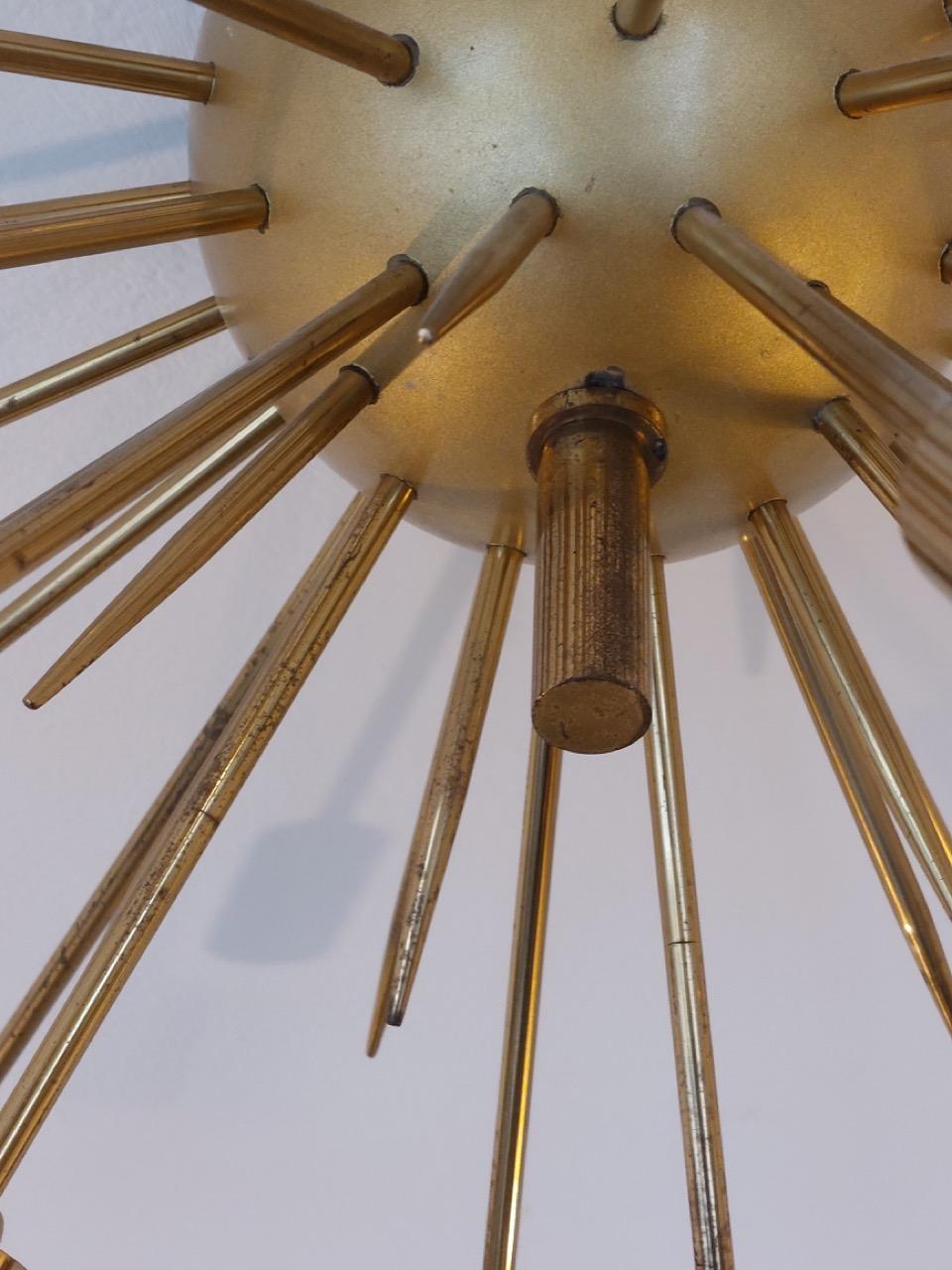 Stilnovo - Lampadario Sputnik in ottone a 19 luci - anni '50 For Sale 7
