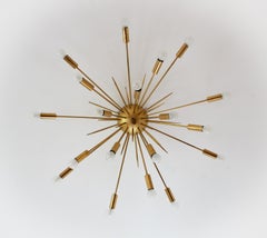 Stilnovo - Lampadario Sputnik in ottone a 19 luci - anni '50