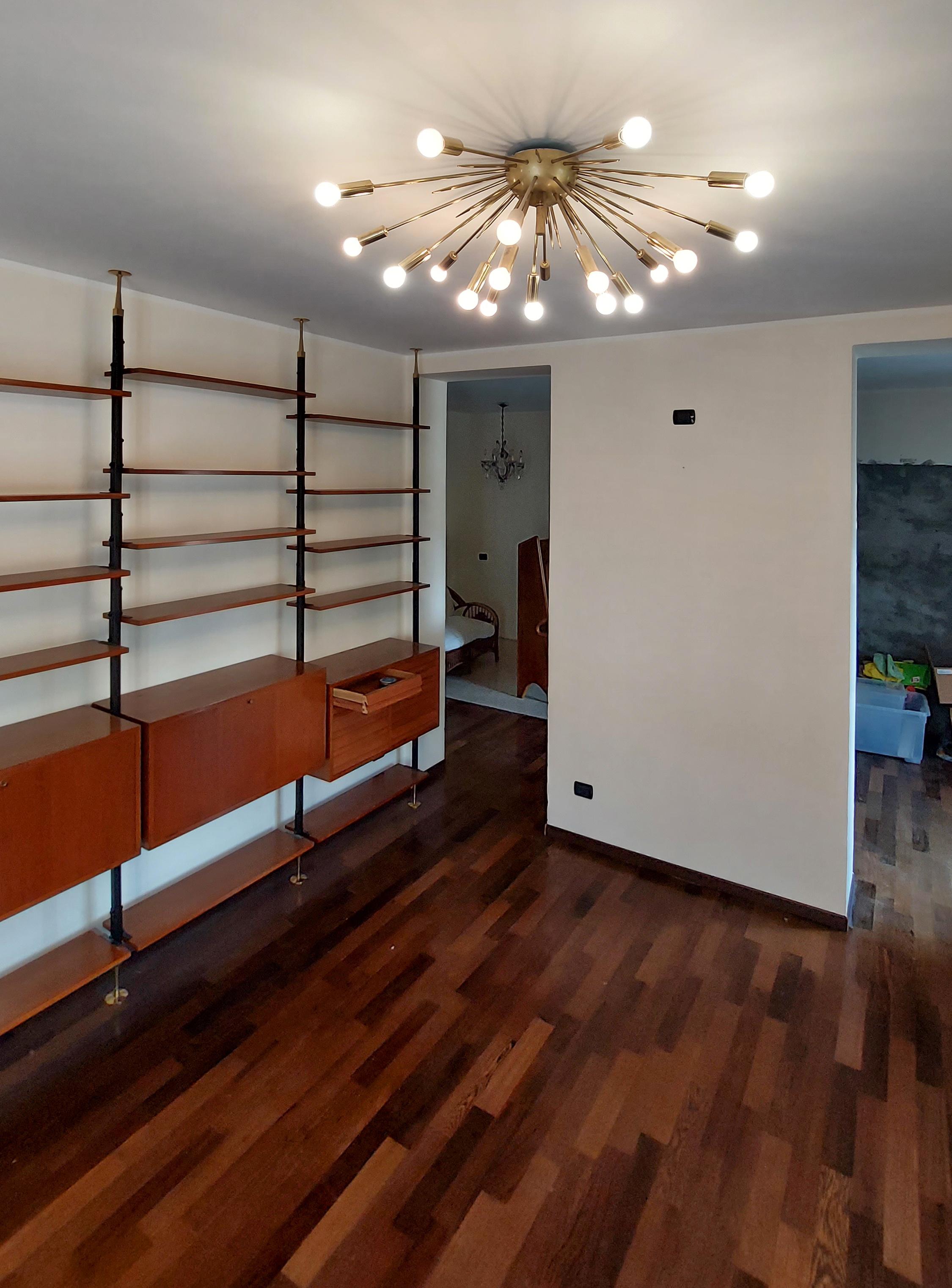 Stilnovo - Lampadario Sputnik in ottone a 19 luci - anni '50 For Sale 3