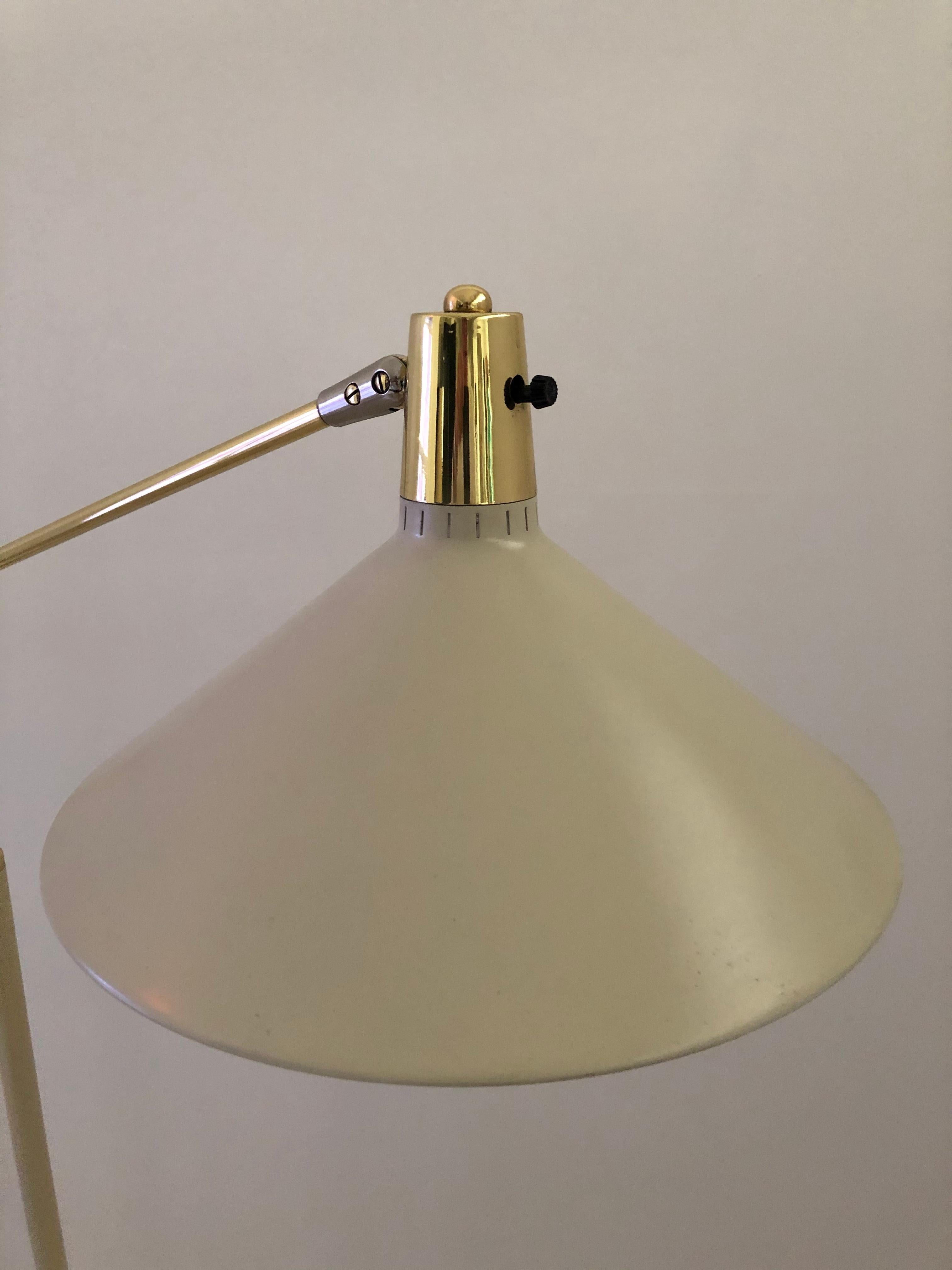 20th Century Stilnovo Midcentury Adjustable Height Swing Arm Standing Lamp/Reading Lamps