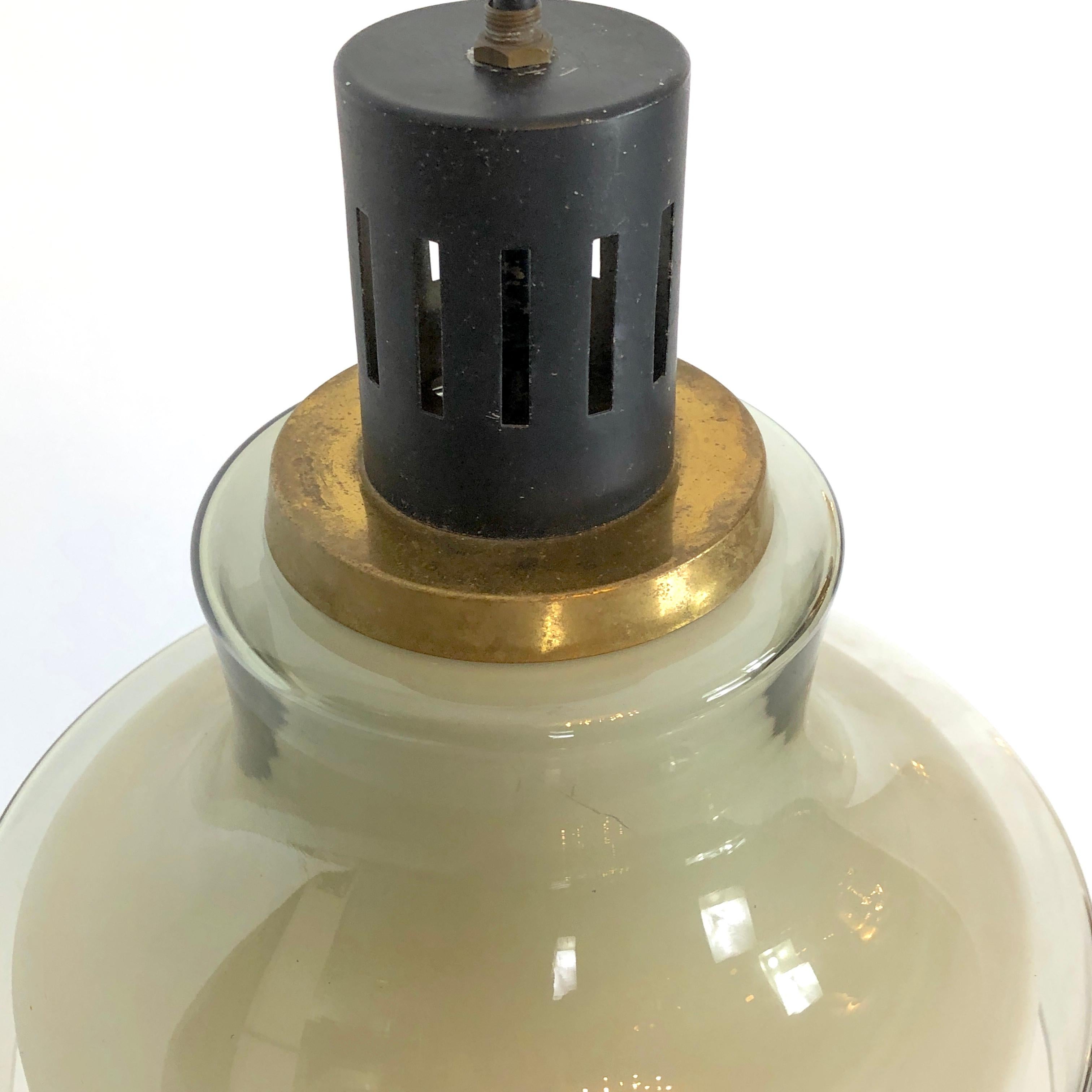 Stilnovo, Mid-Century Brass Pendant Lamp from 50s For Sale 4