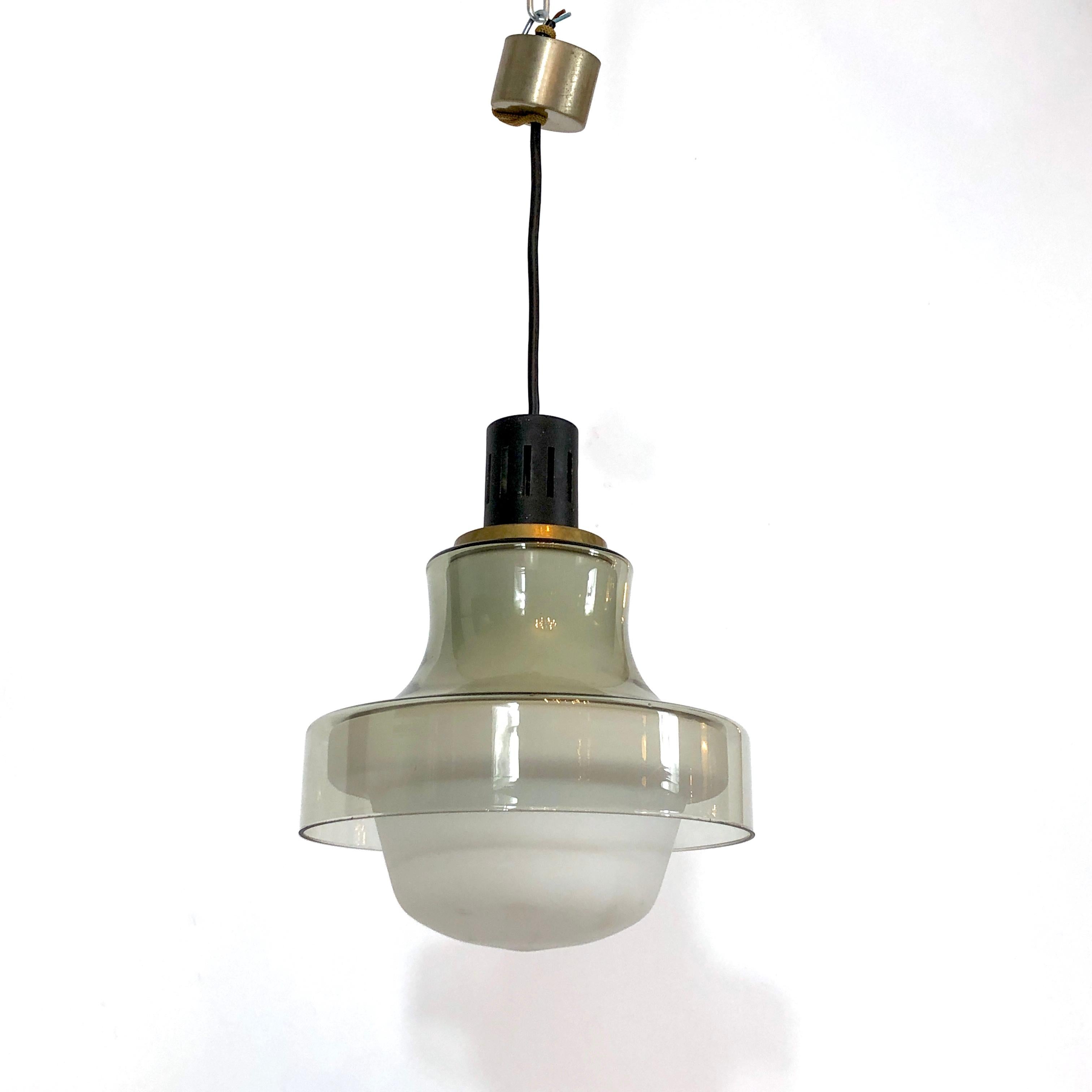Stilnovo, Mid-Century Brass Pendant Lamp from 50s For Sale 1