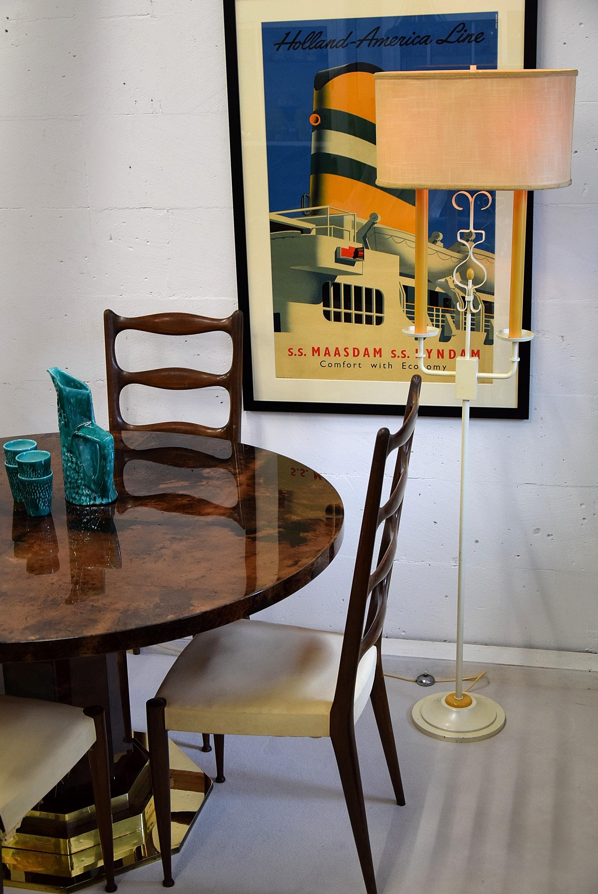 Stylish and sophisticated midcentury Stilnovo floor lamp designed and produced in the late 1940s for the upper class Milanese. 

This beauty will be shipped overseas in a custom made wooden crate. Cost of insured transport to the US custom made