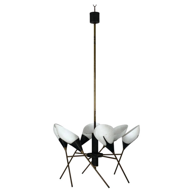 Lustre Oursini En Laiton – Style Sputnik Vintage – Milieu De Siècle – Neuf (fabrication Récente)