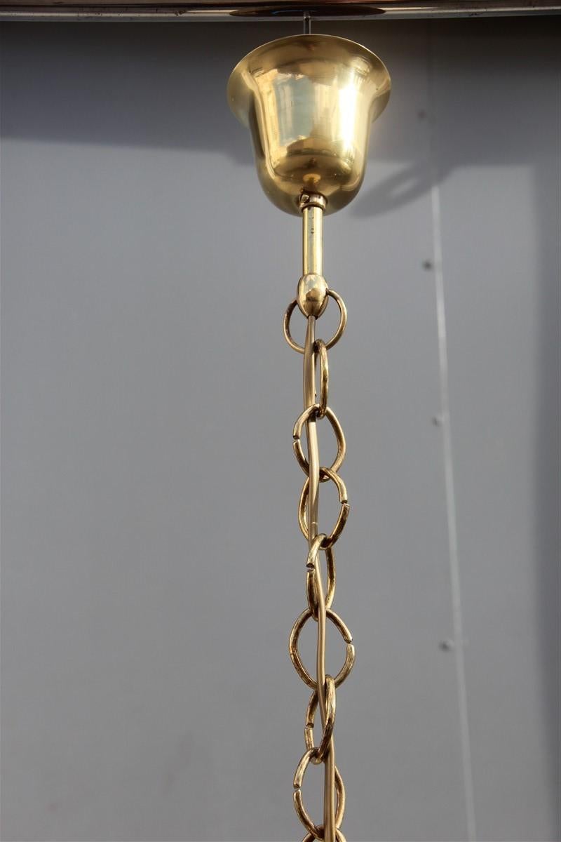 Stilnovo Style Midcentury Lantern Italian Design Brass Gold 1950s Cone Form 3
