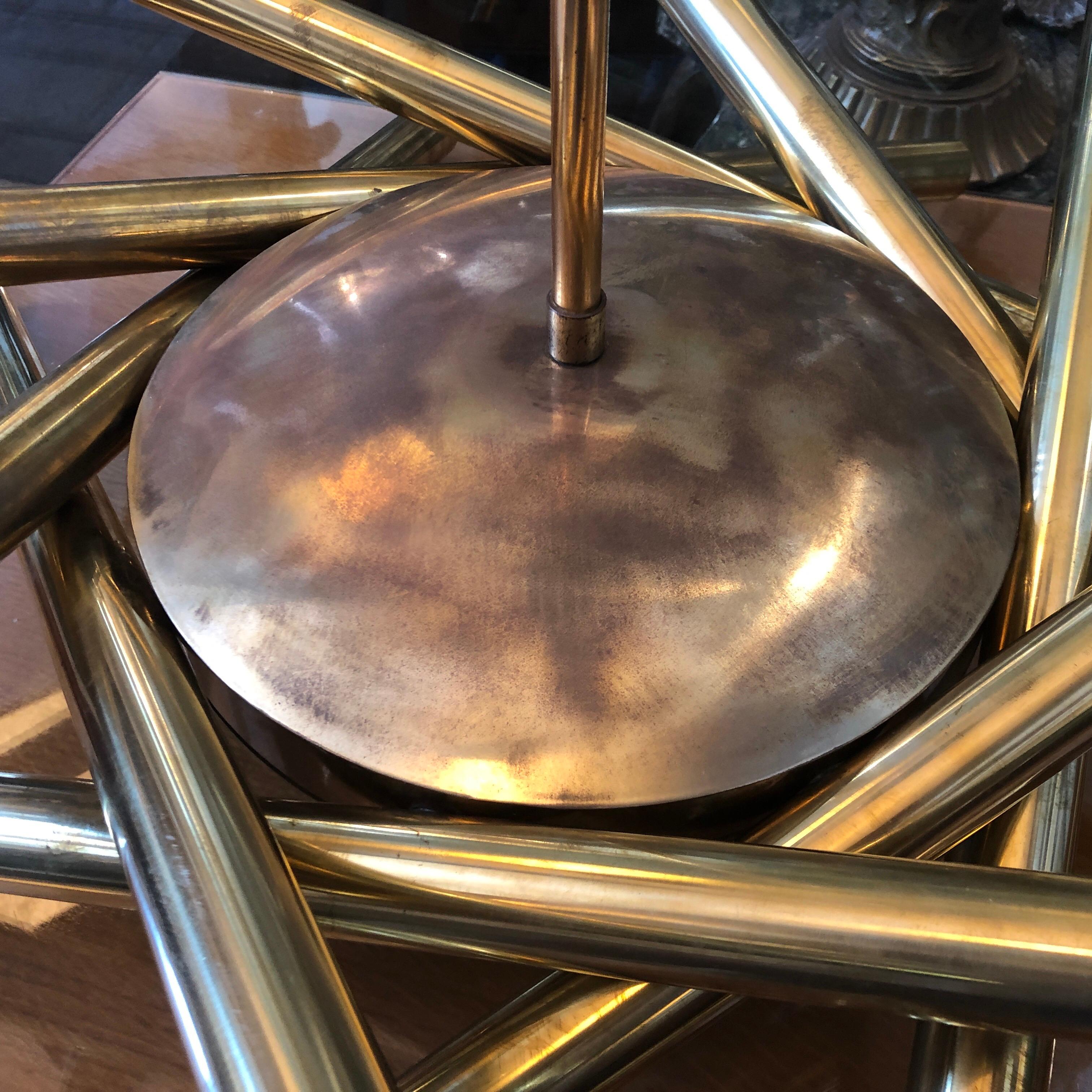 1950s Stilnovo Mid-Century Modern Brass 16-Light Sputnik Chandelier 1