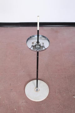 Stilnovo Midcentury Black and Chrome Stand-Up Ashtray, Italy, 1960s