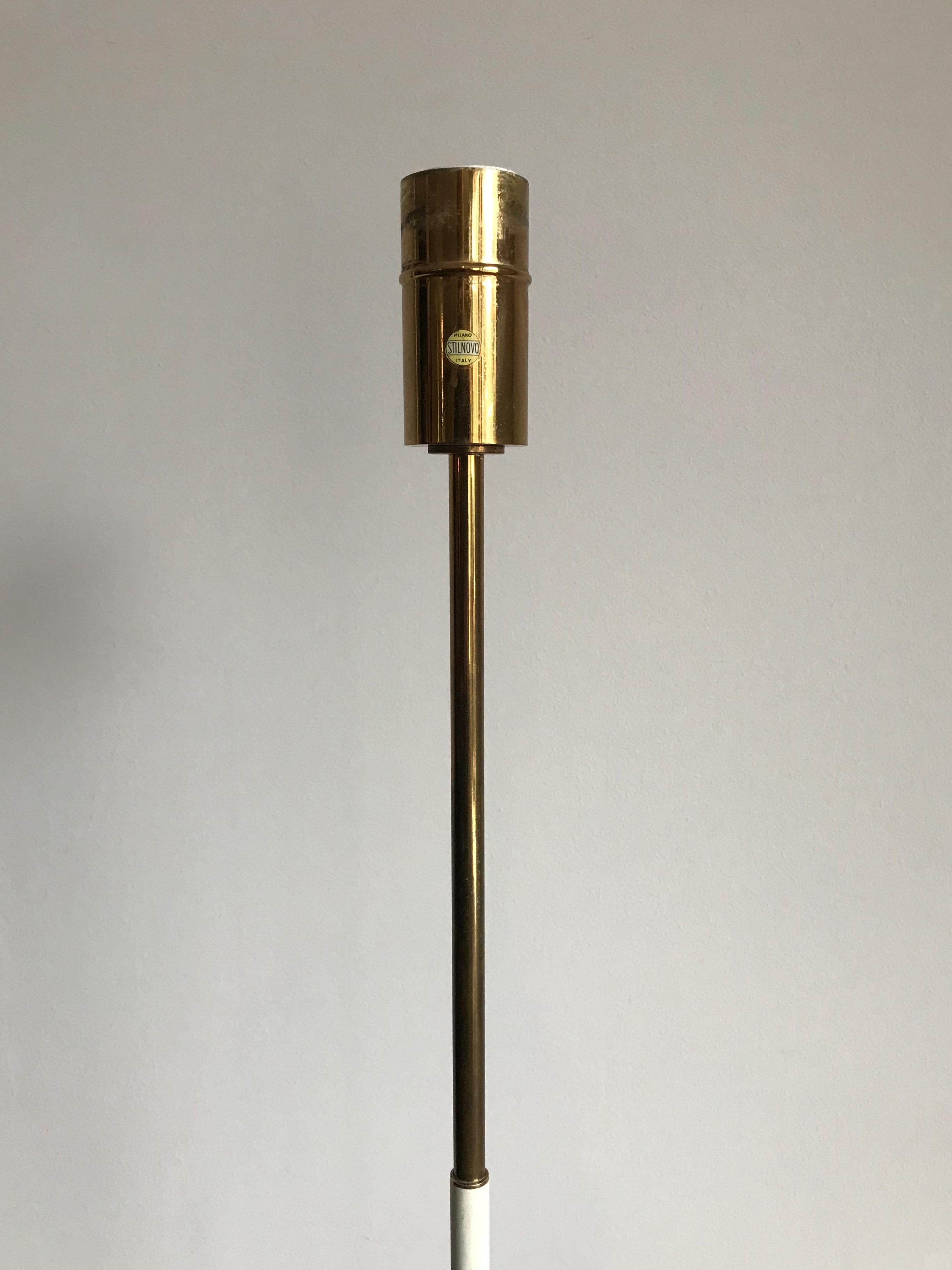Stilnovo Midcentury Italian Floor Lamp with Brass Base, 1950s For Sale 6