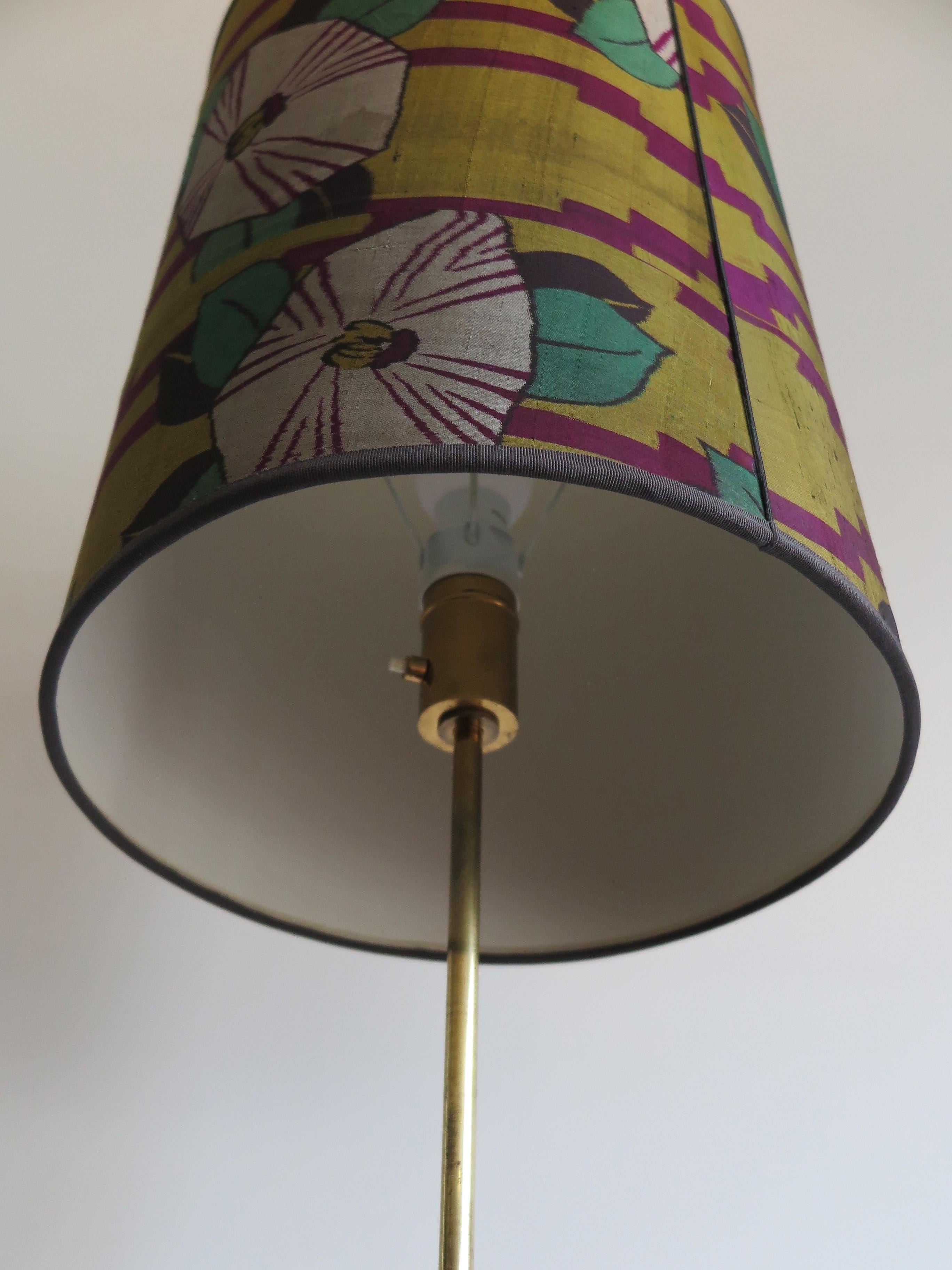 Stilnovo Midcentury Italian Floor Lamp with Brass Base, 1950s For Sale 2