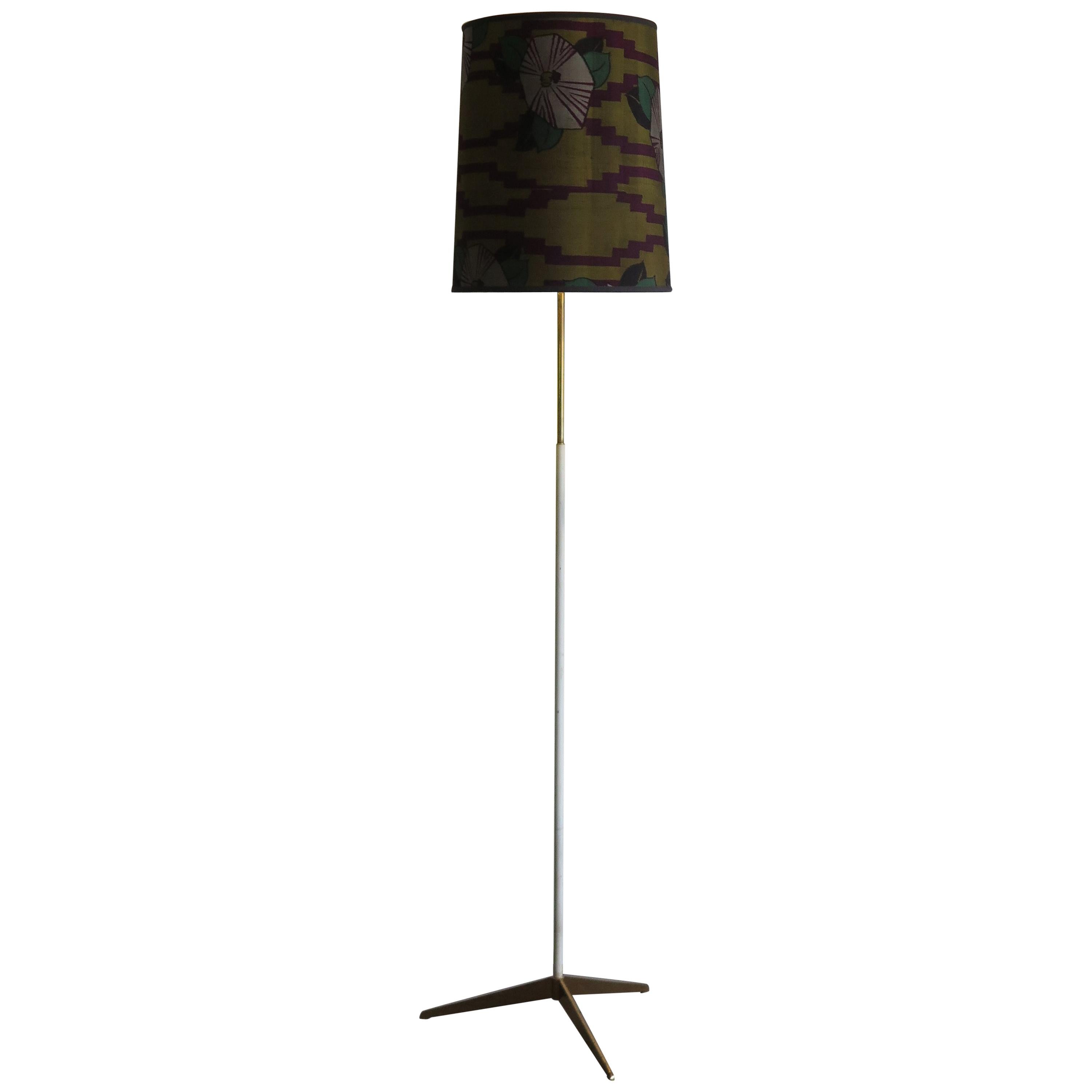 Stilnovo Midcentury Italian Floor Lamp with Brass Base, 1950s