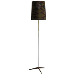 Retro Stilnovo Midcentury Italian Floor Lamp with Brass Base, 1950s