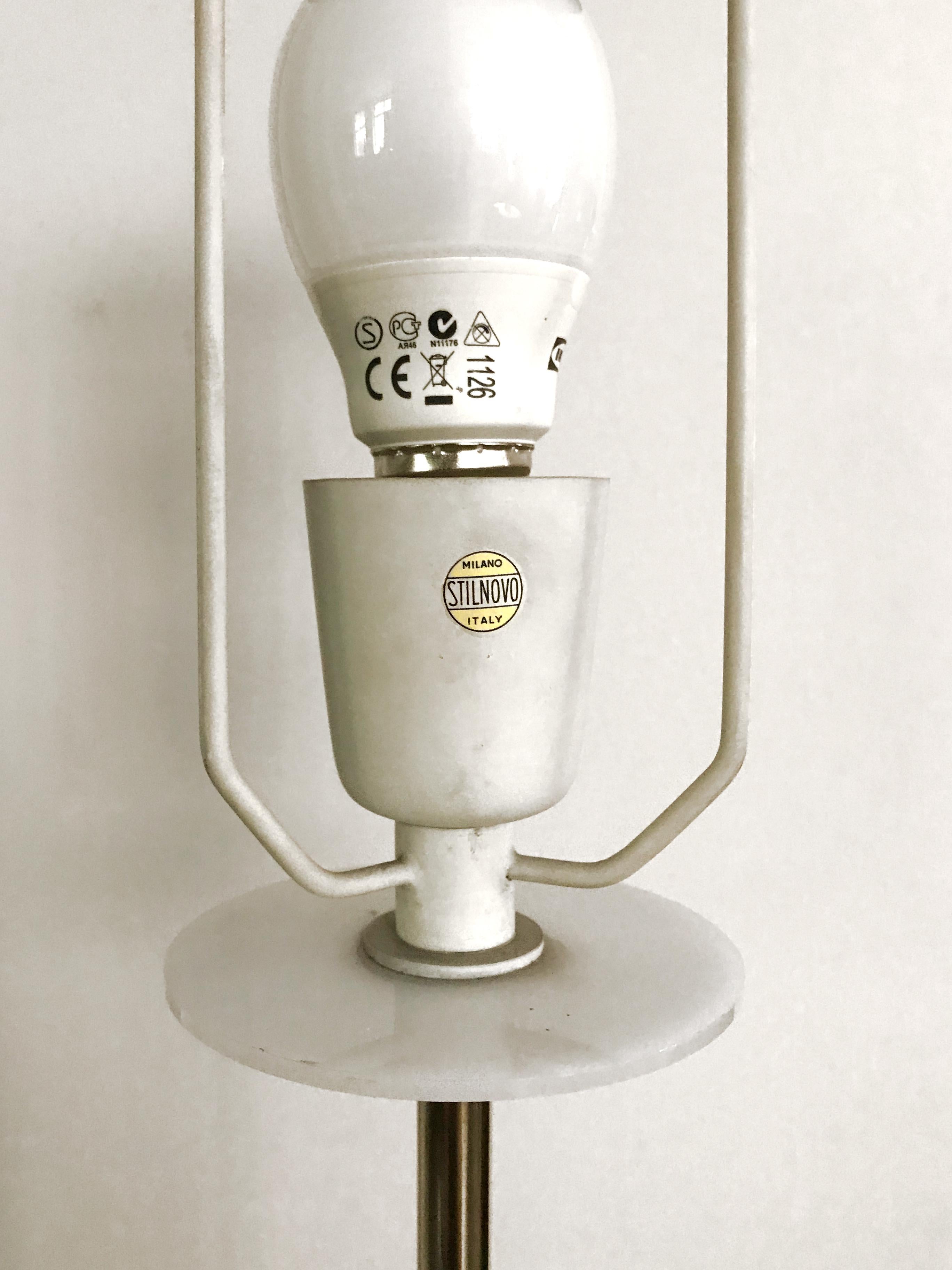 Stilnovo Mid-Century Modern Design Italian Glass Brass Floor Lamp, 1950s 2