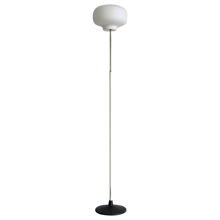 Stilnovo Mid-Century Modern Design Italian Glass Brass Floor Lamp, 1950s  For Sale at 1stDibs
