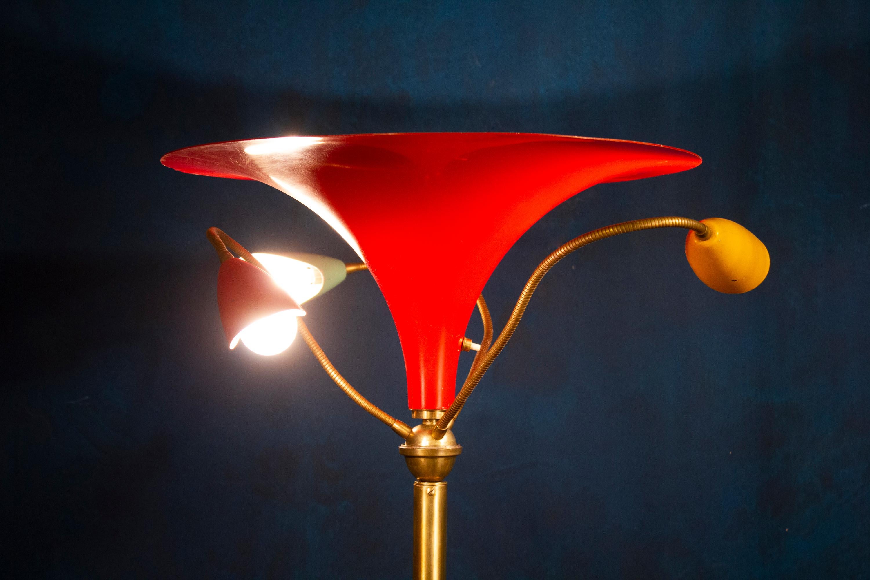 Stilnovo Midcentury Original Multi-Color Floor Lamp Italian Design For Sale 5