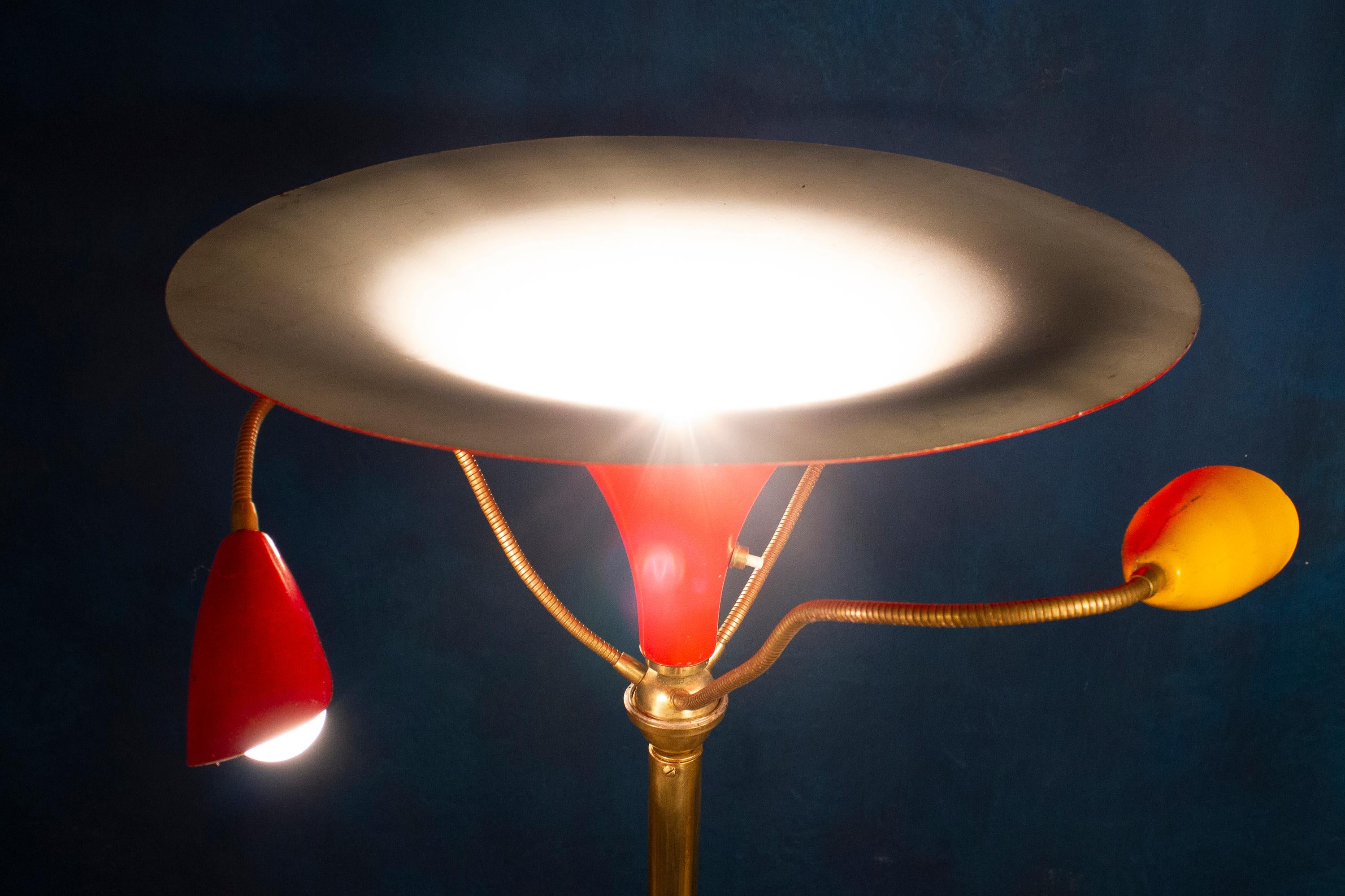 20th Century Stilnovo Midcentury Original Multi-Color Floor Lamp Italian Design For Sale