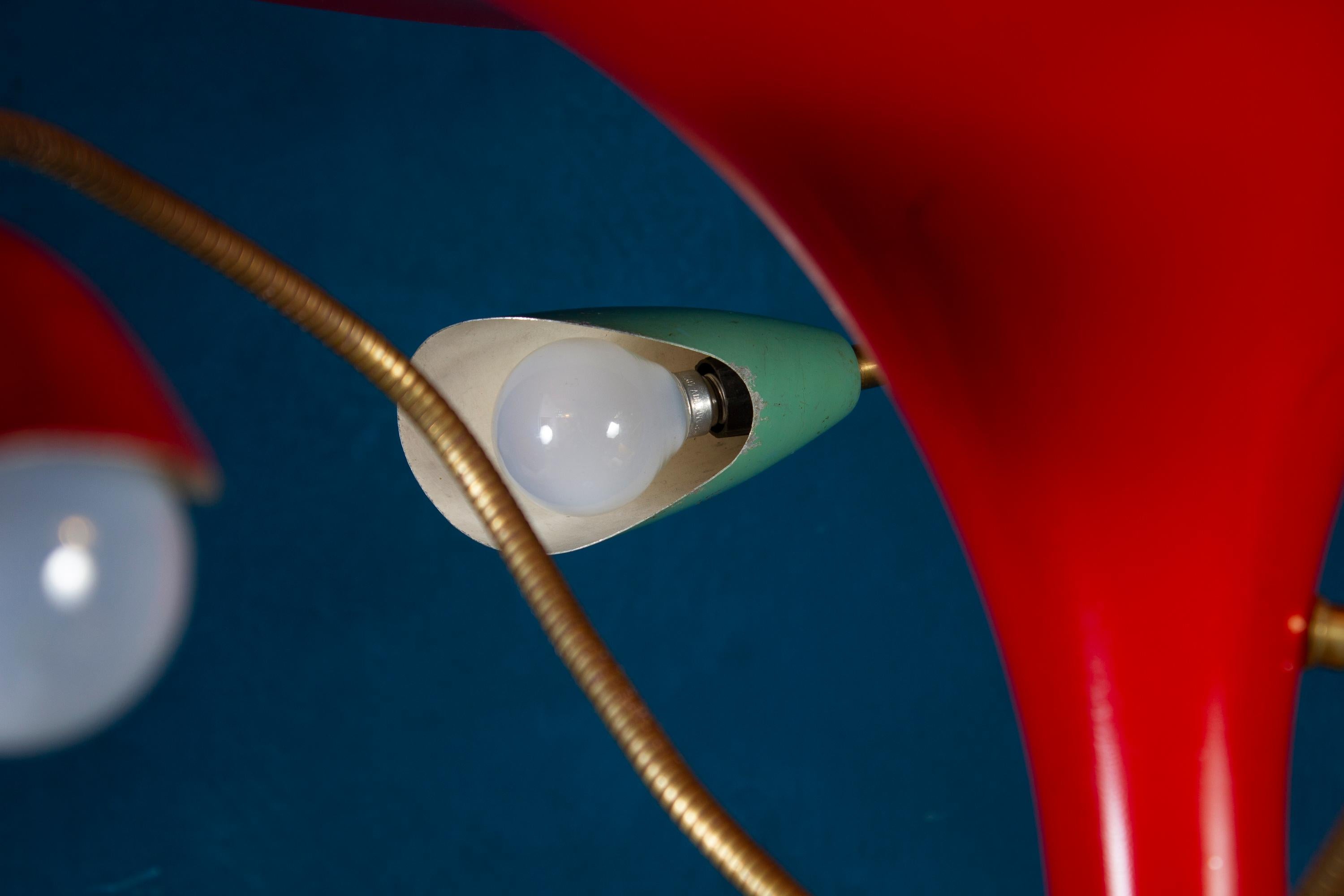 Stilnovo mi-siècle original lampadaire multicolore design italien en vente 1