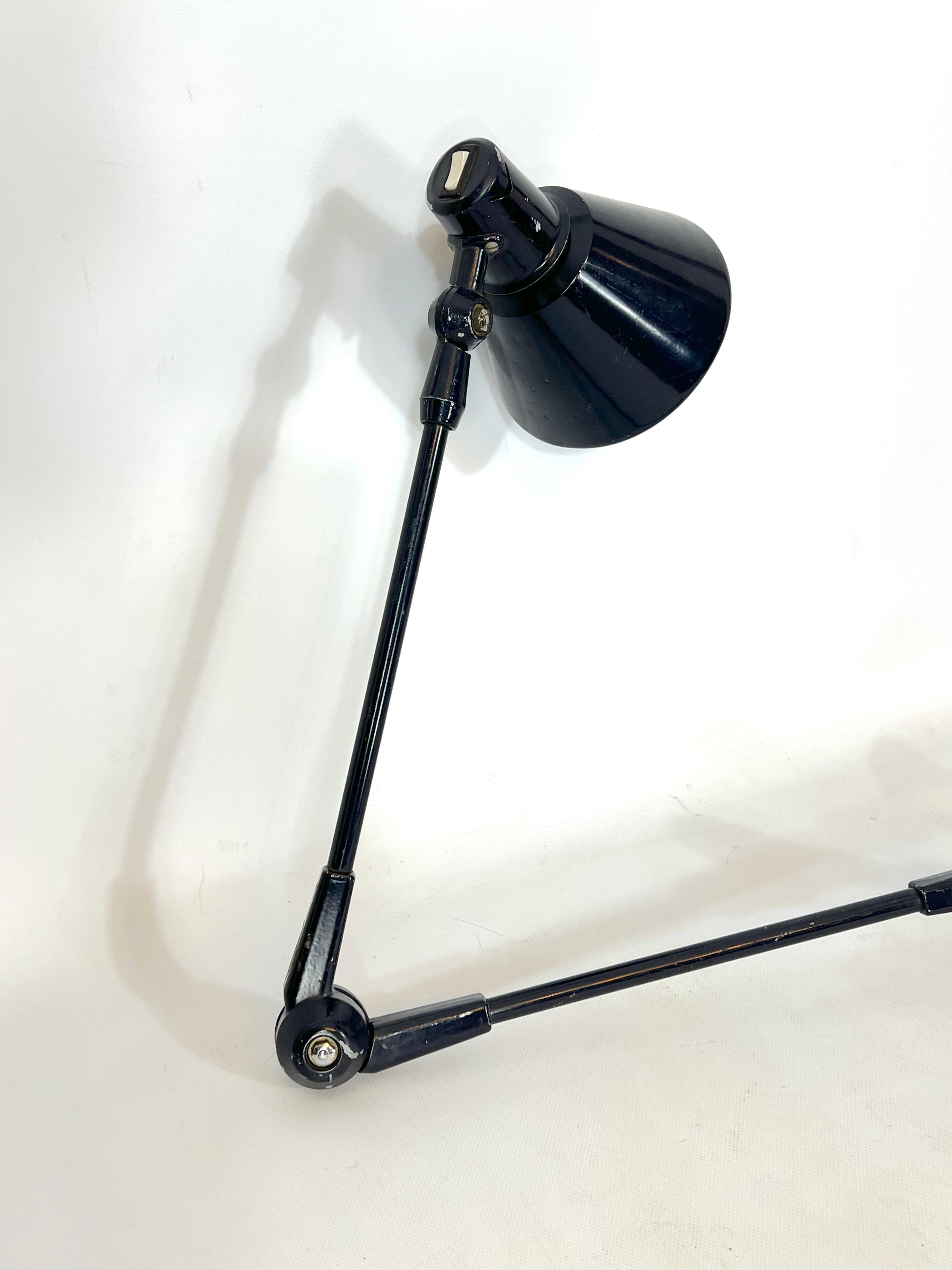Metal Stilnovo Milano, Large Articulated Desk Lamp from 60s, Signed For Sale
